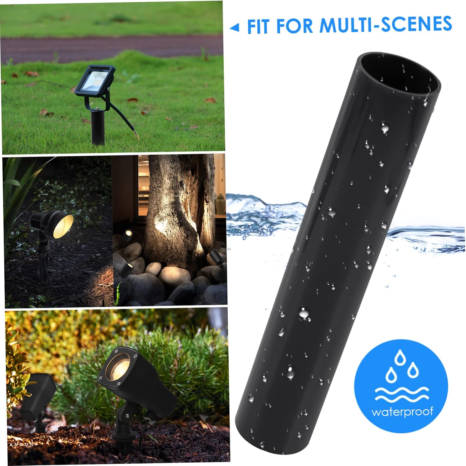VICASKY 4pcs Plastic Solar Light Link Poles Solar Light Parts Garden Pathway Outdoor Lanterns Accessories