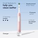 Oral-B Pro 1000 CrossAction Electric Toothbrush, Pink, Powered by Braun gallery image