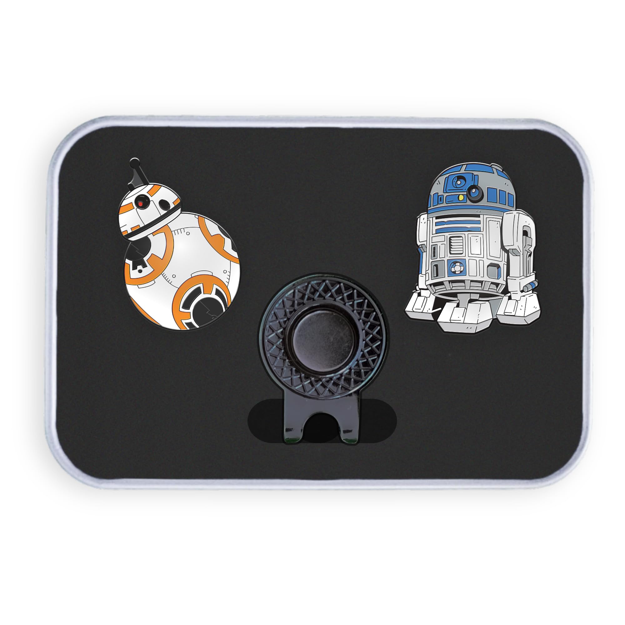 Golf Ball Marker Gift Set - Droids (Markers + Hat Clip (Gift Tin))