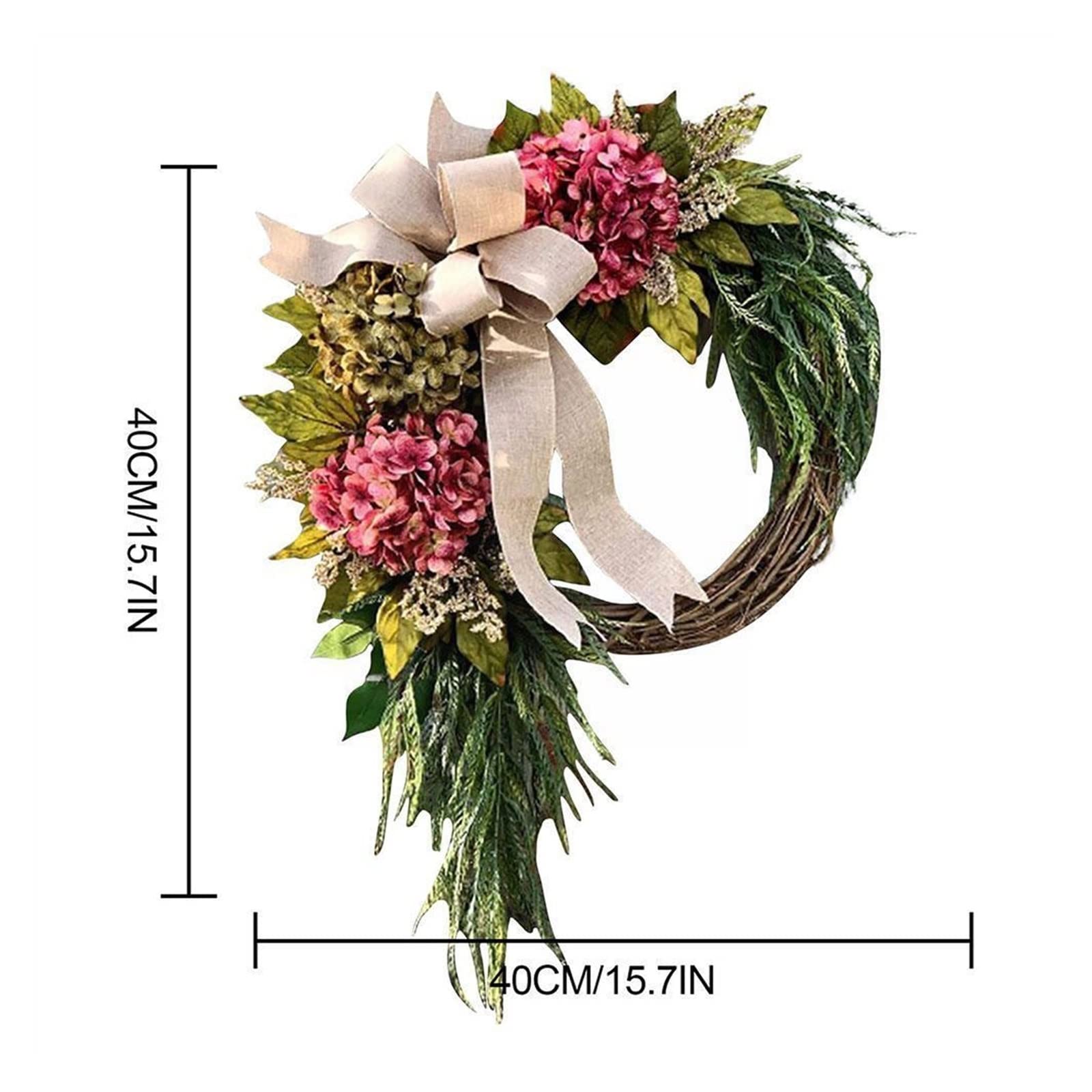 Wieńce Girlanda Rustic Faux Flower Girlanda Home Front Door Decor Wall Hanging Garland Party Day Decor Wieniec ze sztucznych kwiatów