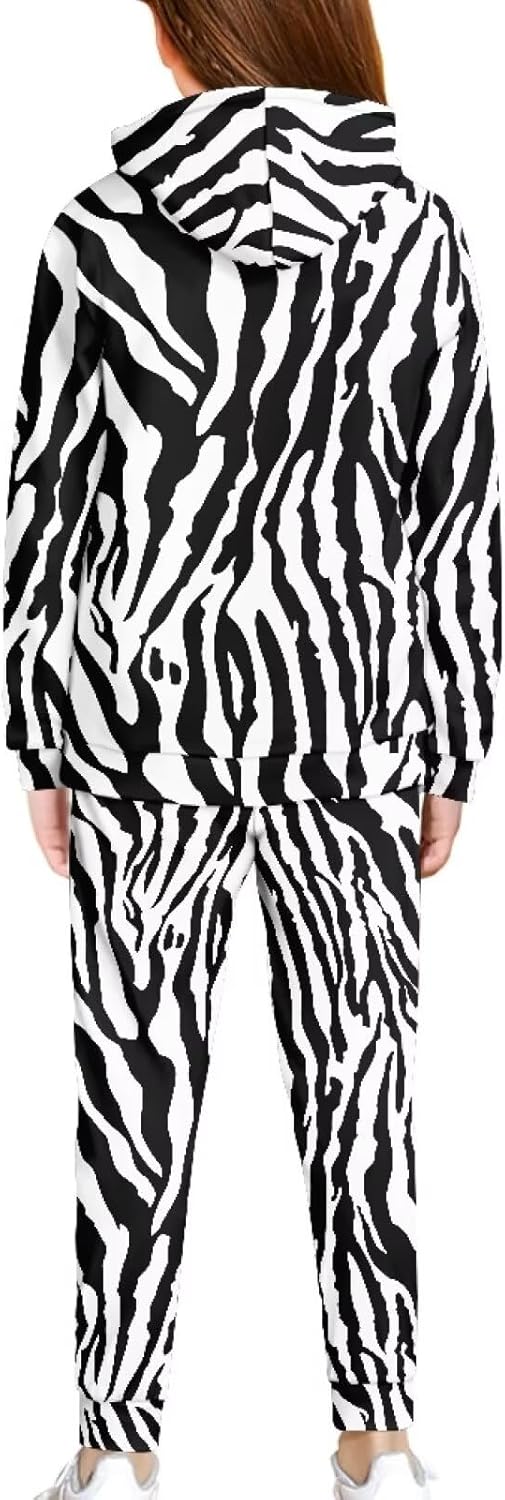 Xpyiqun Tracksuits for Girls 5-12 Years Graphic Hoodies and Joggers Sweatpants 2 Piece Clothing Set Kids Long Sleeve