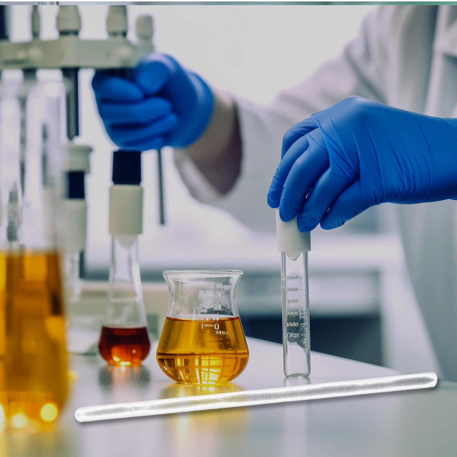 FUOYLOO Bastoncini di Vetro Estremità Arrotondate Lisce per Mescolare da Laboratorio Facili da Pulire 20 Pezzi in Materiale Sintetico per Cucina ed Esperimenti