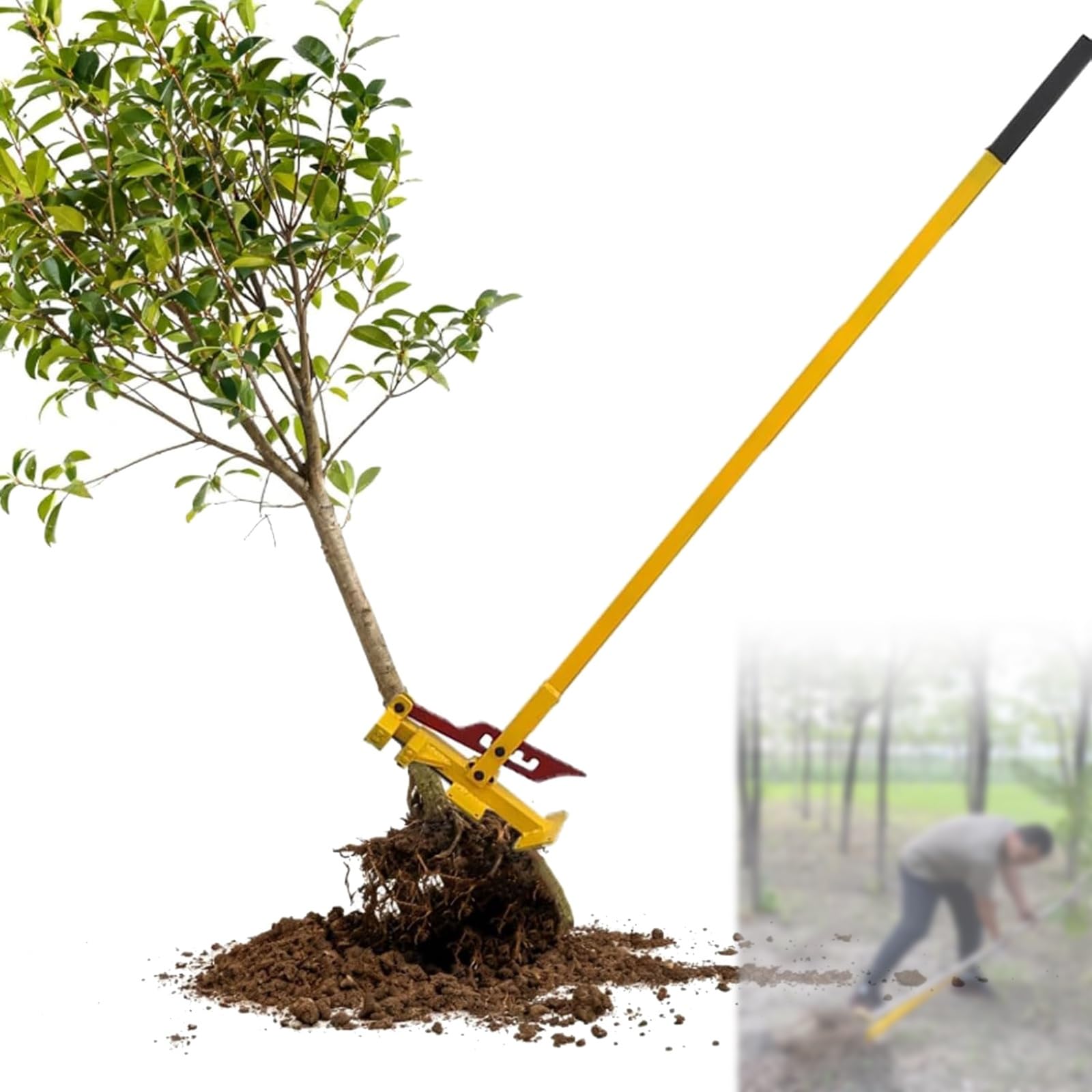 YXZQLOZ Large Serrated Sapling Puller for removing small trees and roots;capable of extracting tree stumps, weeds, broken posts, and snow markers.