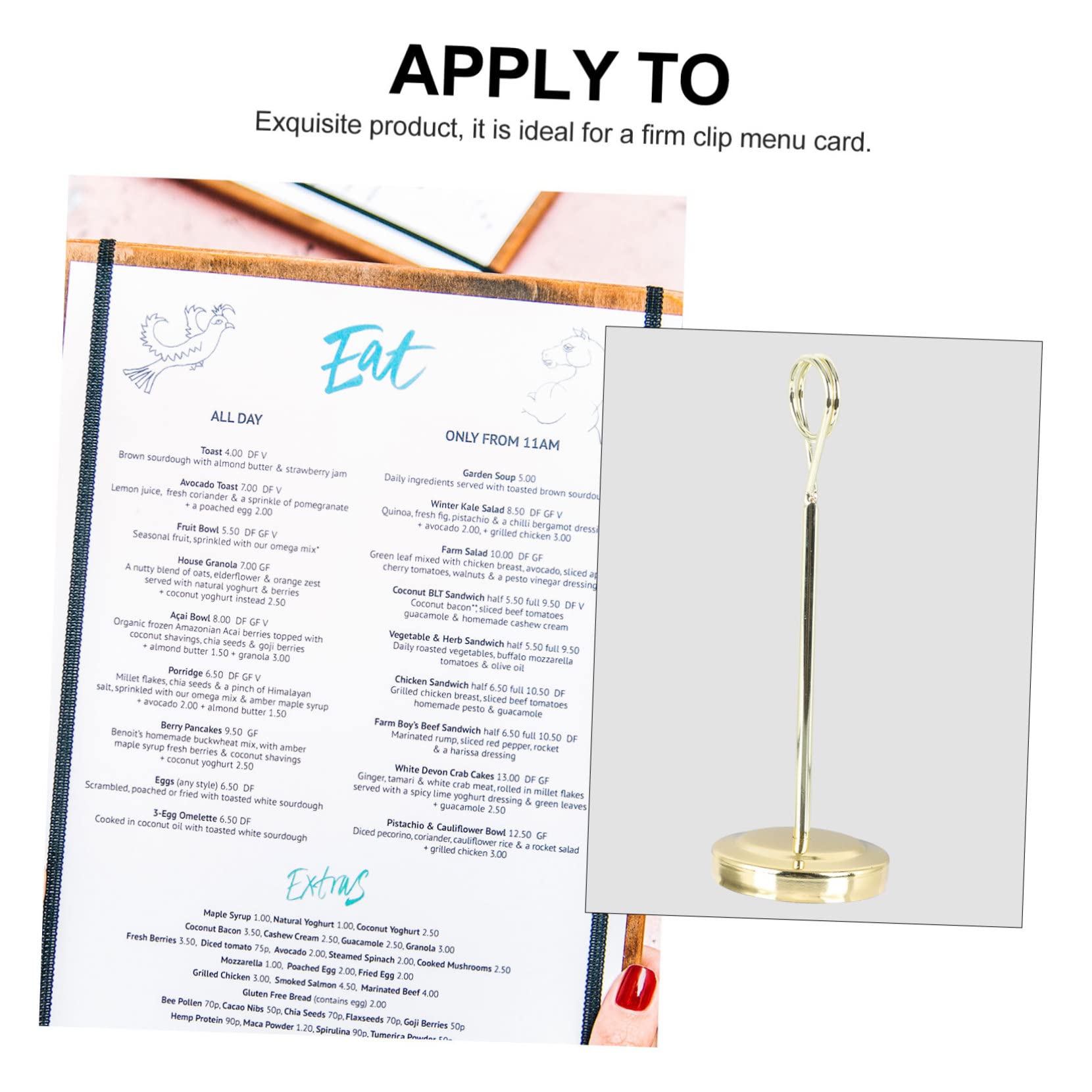 MOBUTOFU 1pc Plate Seat Ring Display Stand Cafe Menu Stand Tall Place Card Holder Table Picture Stands Table Menu Stands The Event Display Shelves Dishes Name Rack Stainless Steel Golden