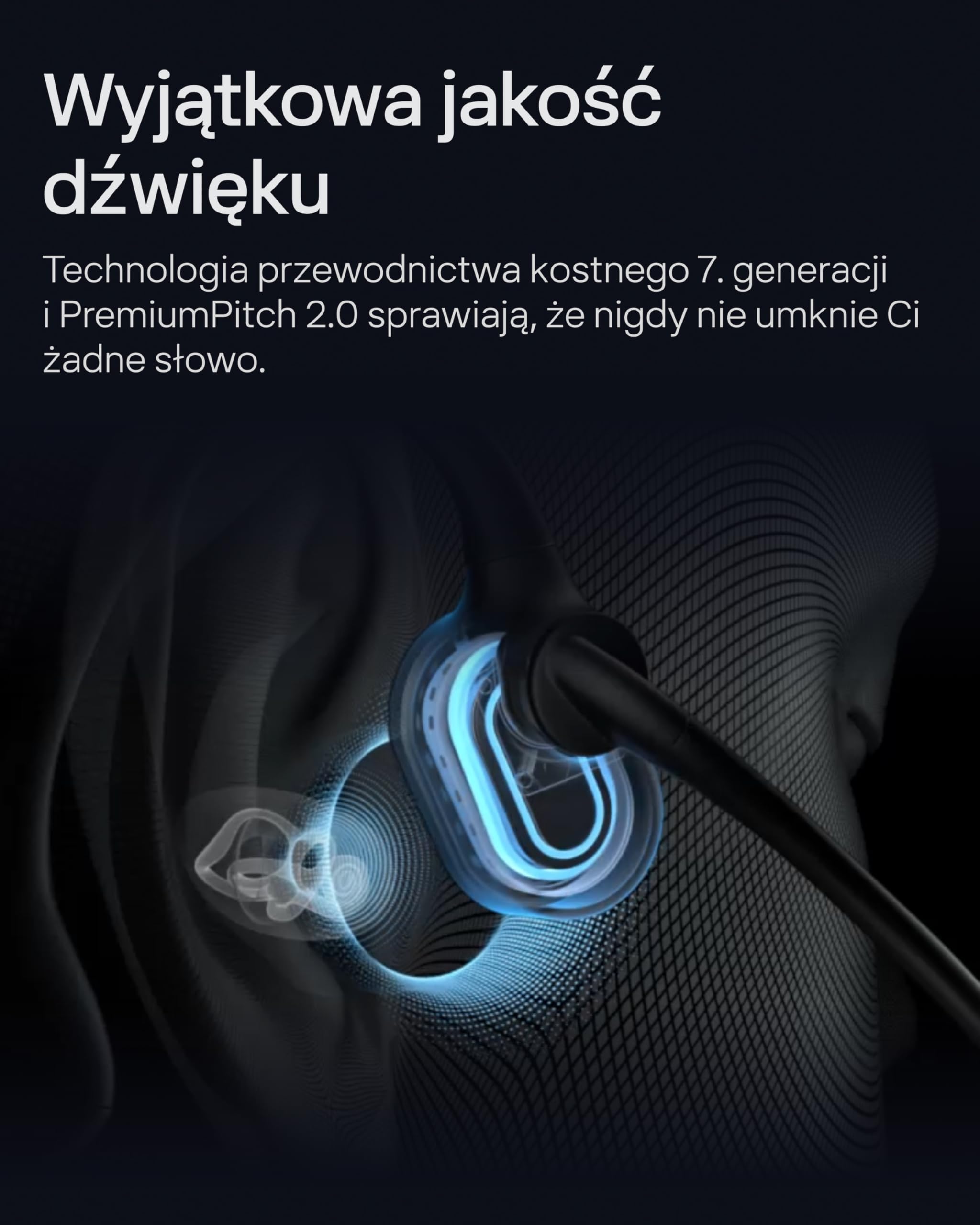 SHOKZ OpenComm2 UC 2025 Upgrade Słuchawki przewodzenia kostnego z adapterem USB-C, otwarte słuchawki Bluetooth z mikrofonem redukcji szumów, bezprzewodowe słuchawki otwarte ucho do pracy, i Zakładki