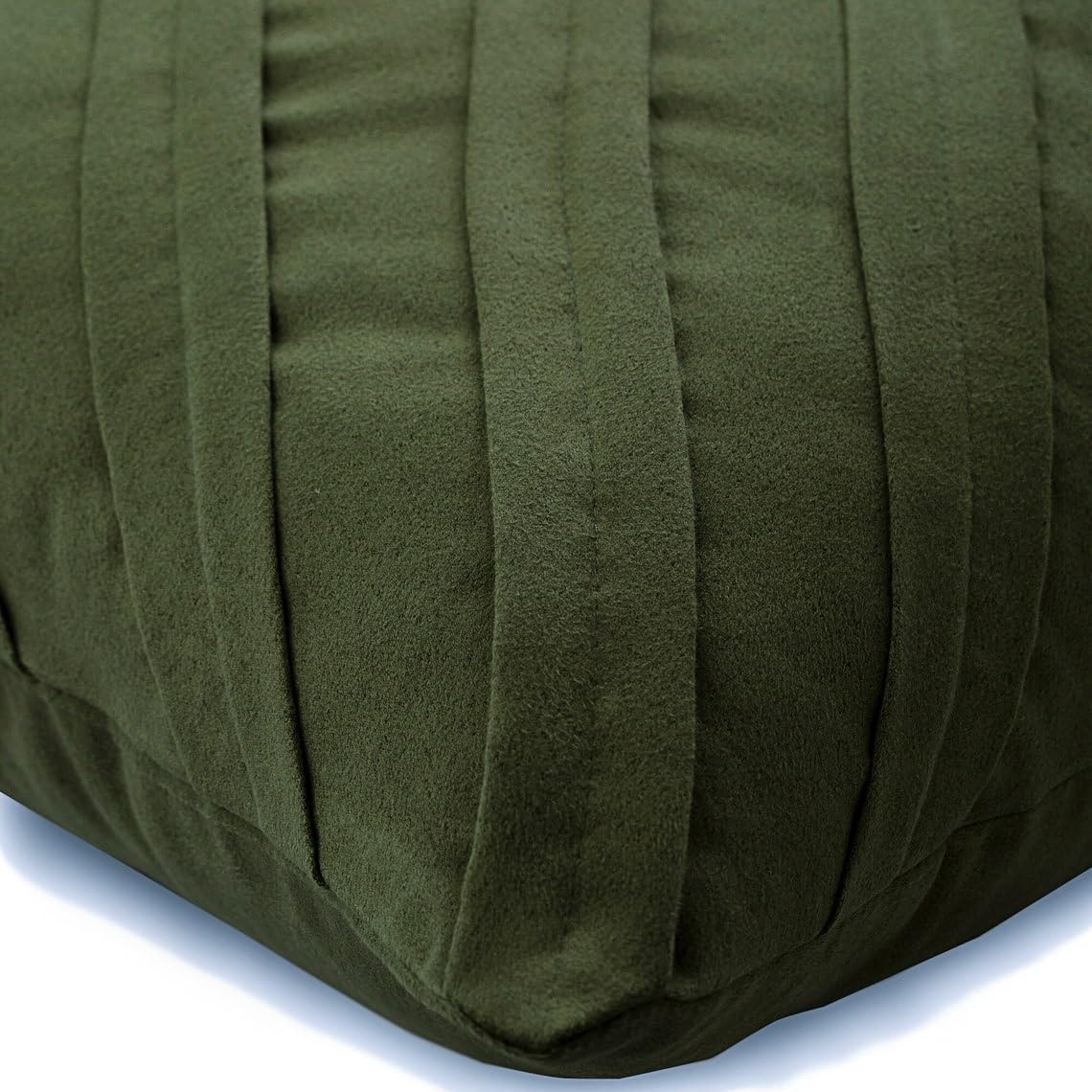 The HomeCentric Euro Pillow Shams, Olive Green European Sham Covers 26x26 inch (65x65 cm) Suede Euro Pillow Covers, Solid Color, Striped, Pintucks, Textured, Contemporary Euro - Contemporary Olive