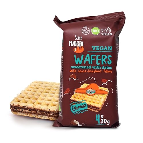 SUPER FUDGiO BIO Waffeln mit Kakao- und Haselnusscreme | Gesüßt