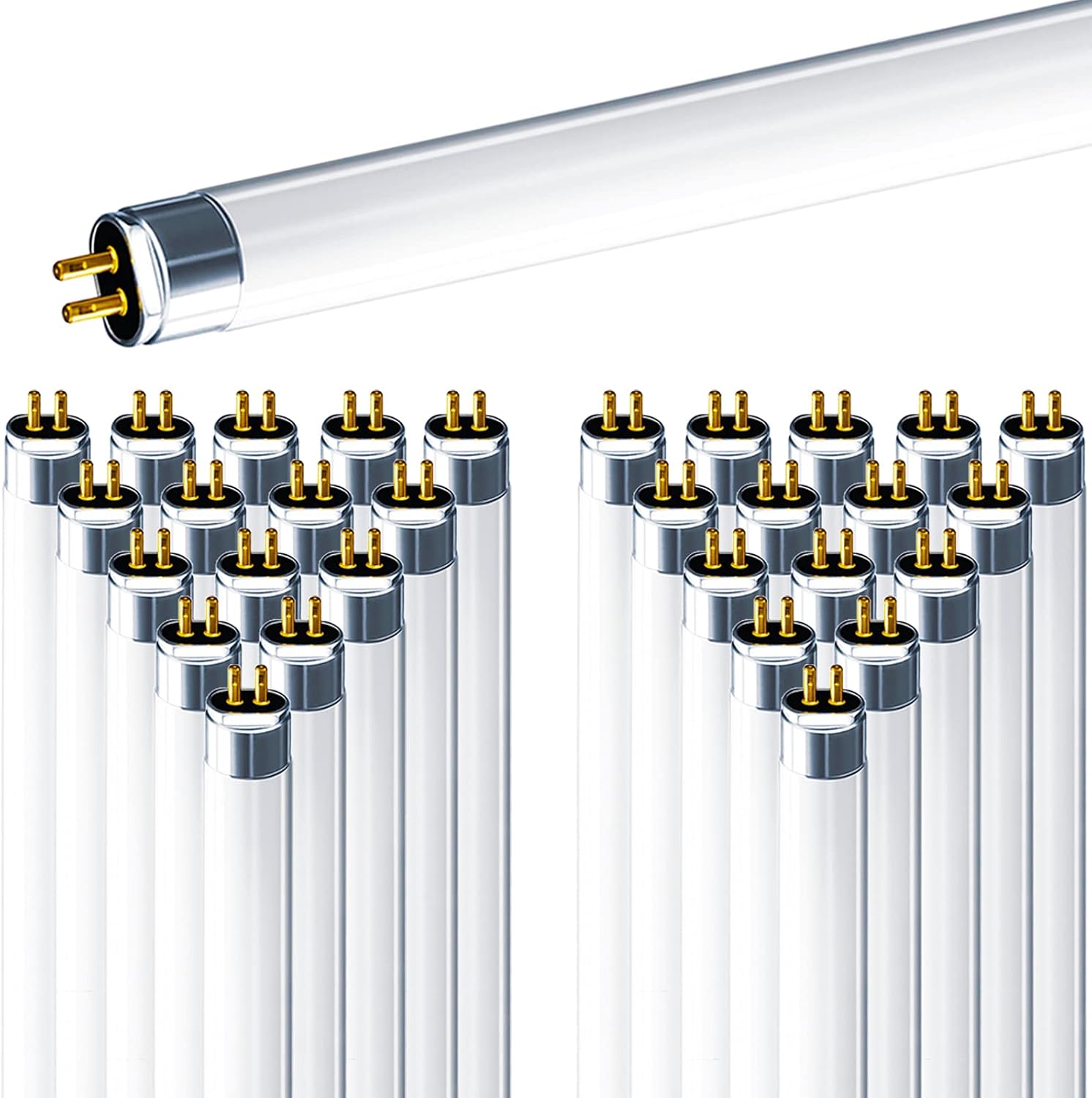 LUXRITE (30 Pack F14T5/830 14W 22 Inch T5 Fluorescent Tube Light Bulb, 3000K Soft White, 60W Equivalent, 1140 Lumens, G5 Mini Bi-Pin Base, LR20856