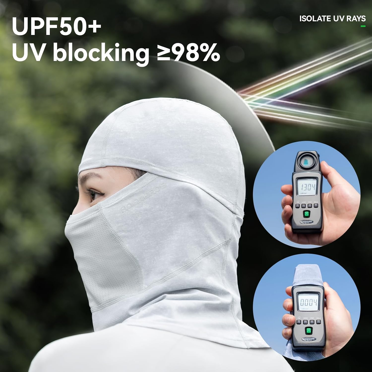 ROCKBROS Summer Cooling Balaclava Face Mask for Men Women,Breathable Wicking Sun UV Protection Ski Mask