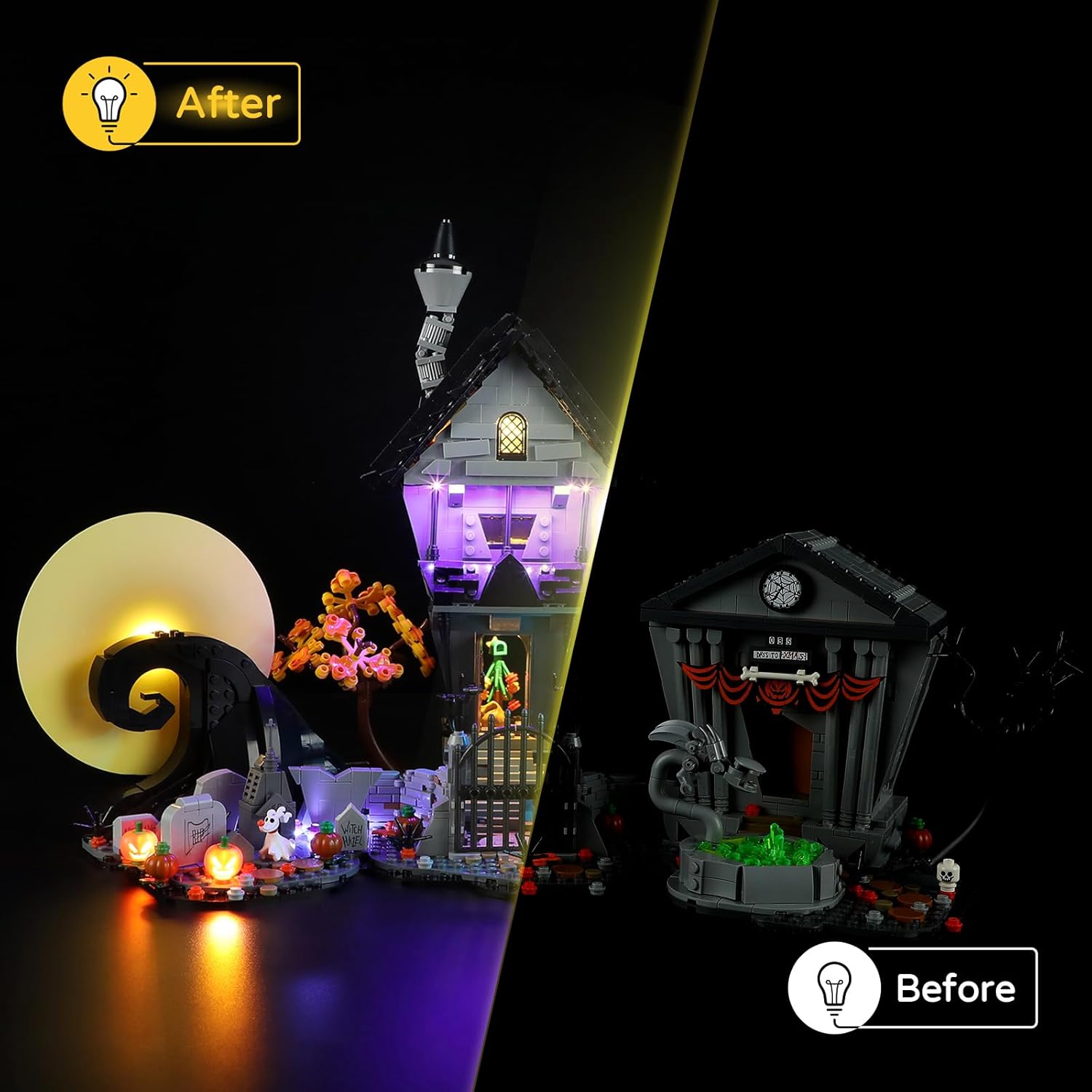 YEABRICKS LED Light for 21351 Ideas Disney Tim Burton's The Nightmare Before Christmas Building Blocks Model (Building Set NOT Included)