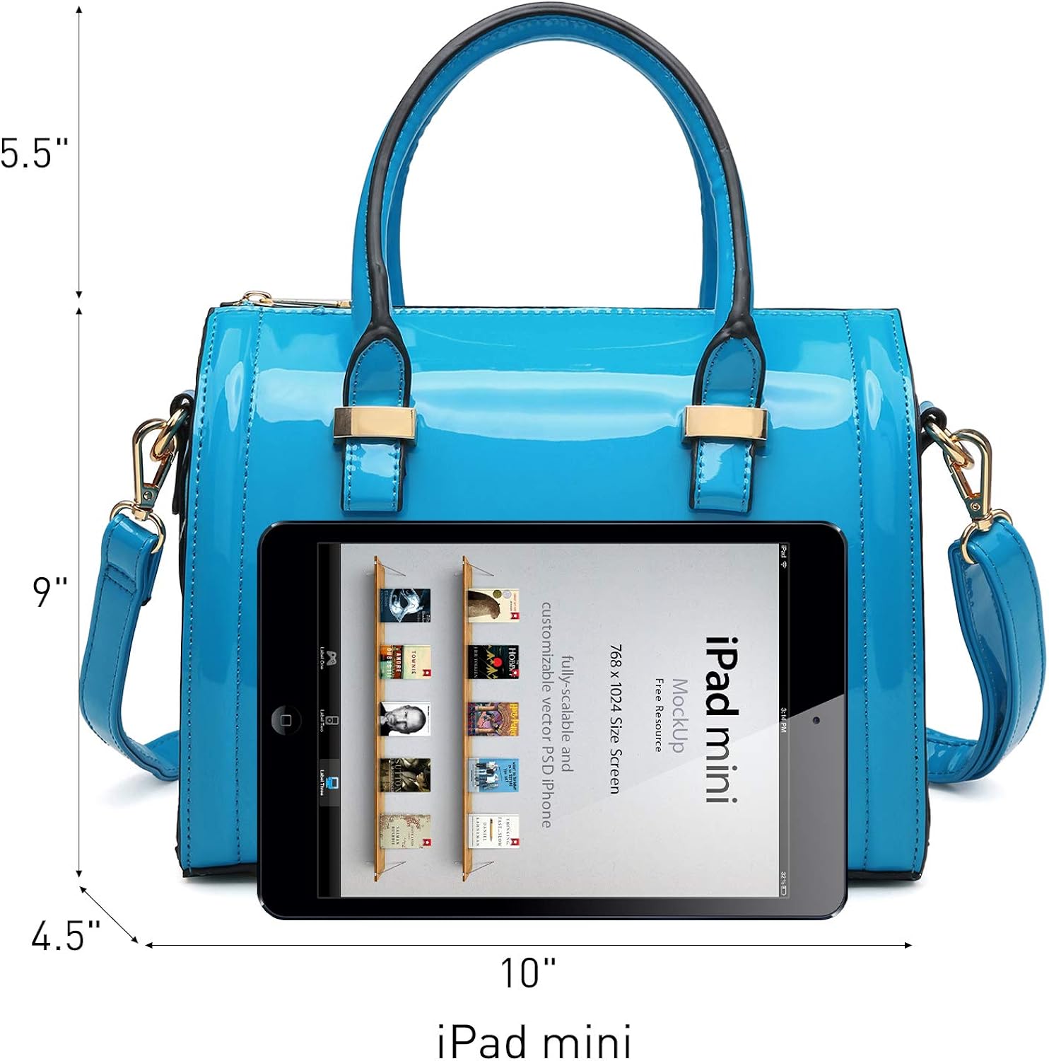 Dasein Leather Satchel Shoulder Blue new Photo