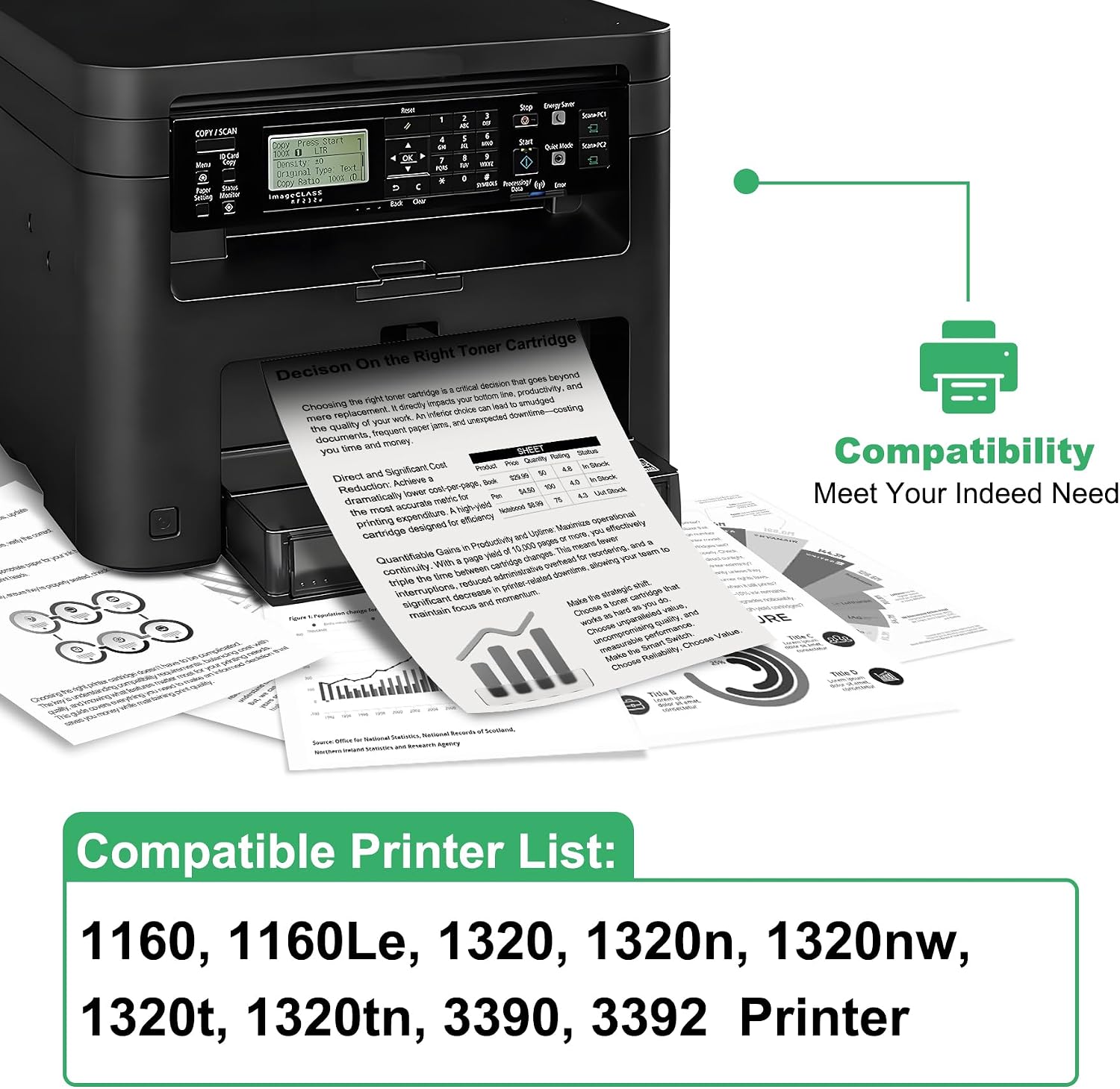 49X Toner Cartridge : 2 Pack 49X Replacement for HP 49X Q5949X 49A Q5949A 53X Q7553X Toner Cartridge for 1160 1160Le 1320 1320n 1320nw 1320t 1320tn 3390 3392 Printer - Black