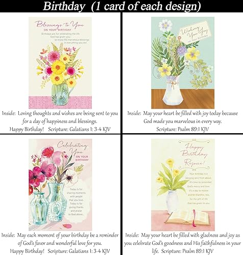 Miniatura 2 de KJV Cumpleaños (sin tarjetas repetidas) 24 tarjetas de felicitación cristianasreligiosas #1 Surtido  King James Scripture en cada tarjeta