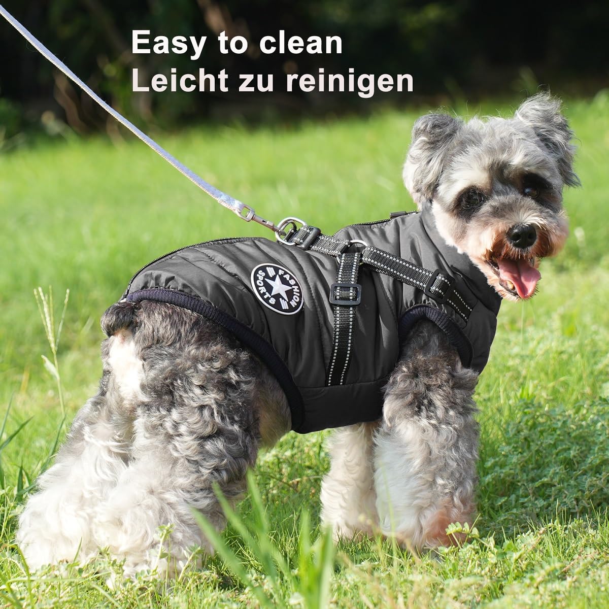 Cappotto Cane Invernale, caldo, cappotto per cani con pettorina, impermeabile, lavabile in lavatrice, con strisce riflettenti, resistente anello a D