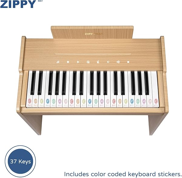 Tastiera per bambini, pianoforte digitale a 37 tasti per bambini, strumento educativo musicale, pianoforte in legno per 3+ ragazze e ragazzi (Quercia Plus) - 5