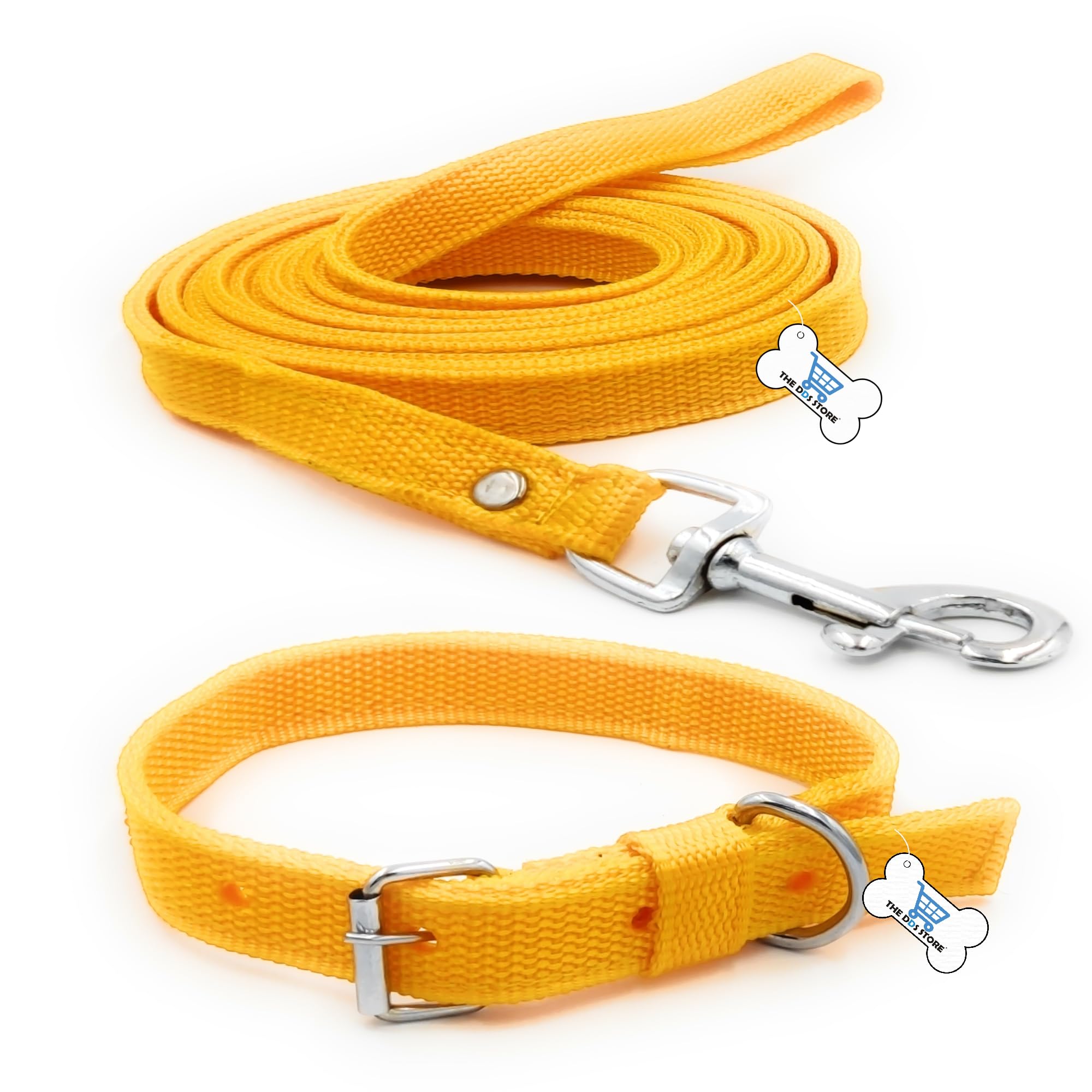 THE DDS STORE Dog Collar Belts and Leash Set Adjustable Collar with Leash for Cat and Dogs Leash with Snap Hook for Walking and Training (Large (Neck Girth = 41-54 cm, Width = 1 inch), Yellow) (B0CP83S9DY) Amazon Price History, Amazon Price Tracker