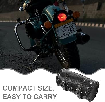 NUOBESTY Waterproof Pattern Motorcycle Tail Bag Mini Tool Saddlebag Small Panniers for Motorbike Rear Carrier Storage