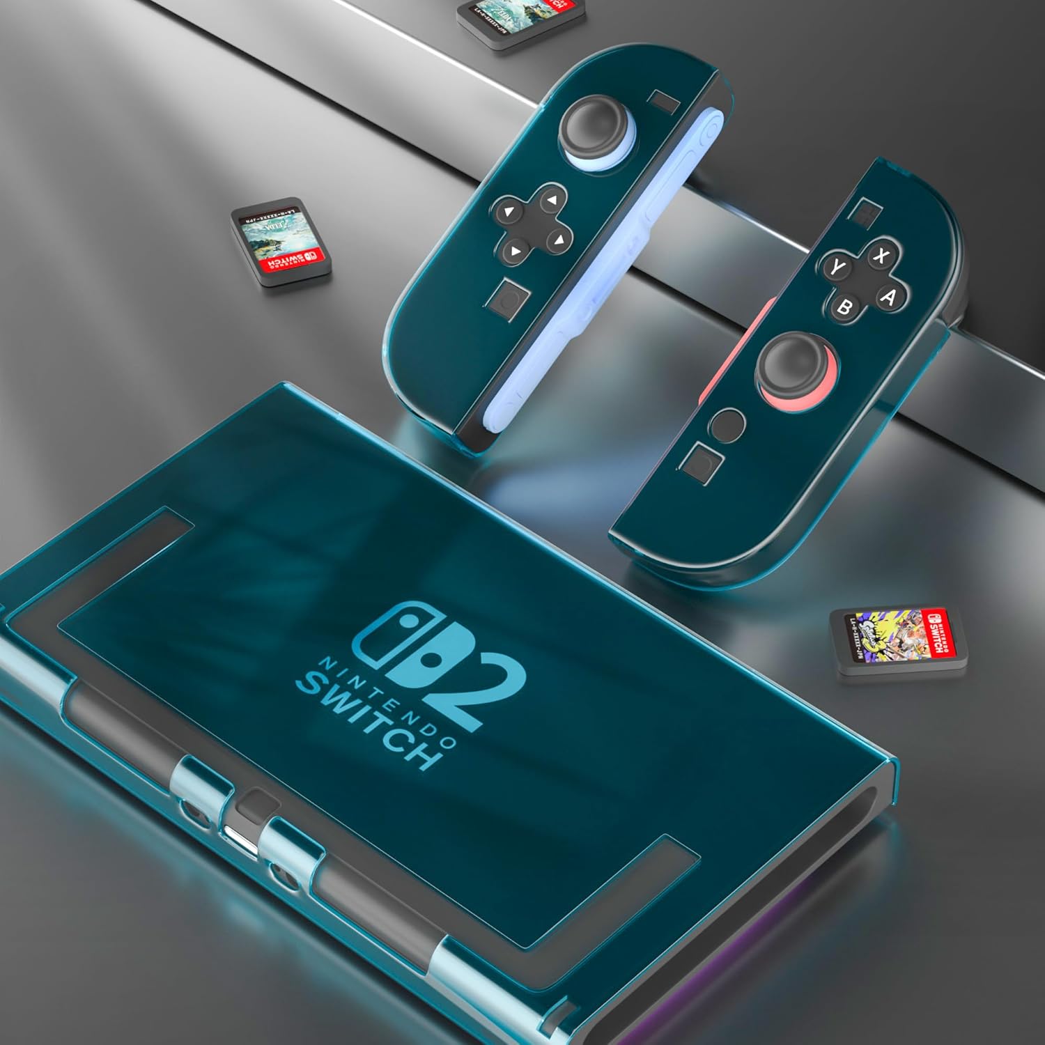 [Improved Version] Compatible with Nintendo Switch 2 Dockable Case Clear-Blue Hardshell, Ultra-Thin Switch 2 2025 Protective Cover Skin, Transparent Easy Docking Charging Dock - Image 2