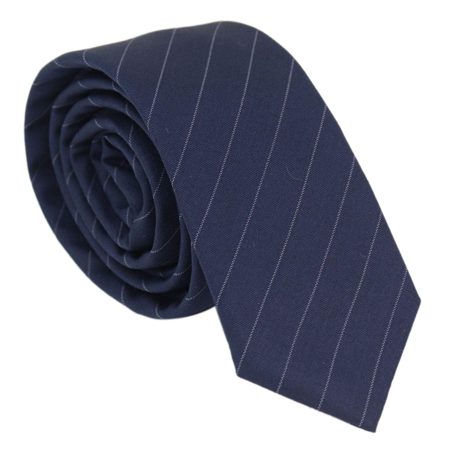 TruClothing Mens Tie Hankie Tweed Pin Stripe Vintage Retro Classic Gatsby Blinders - navy stripe stz41 One Size