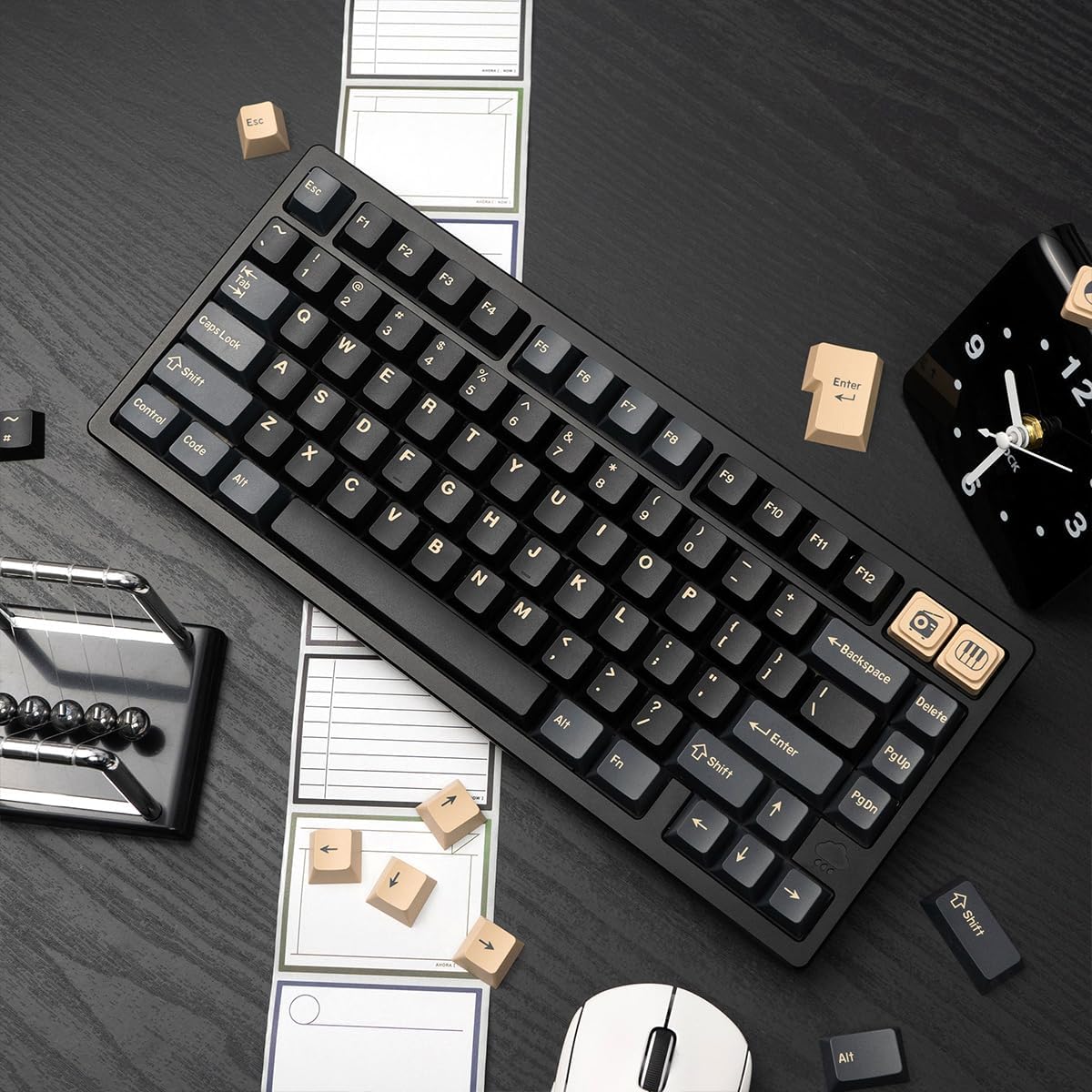 Keycaps szett telepítve a mechanikus billentyűzeten