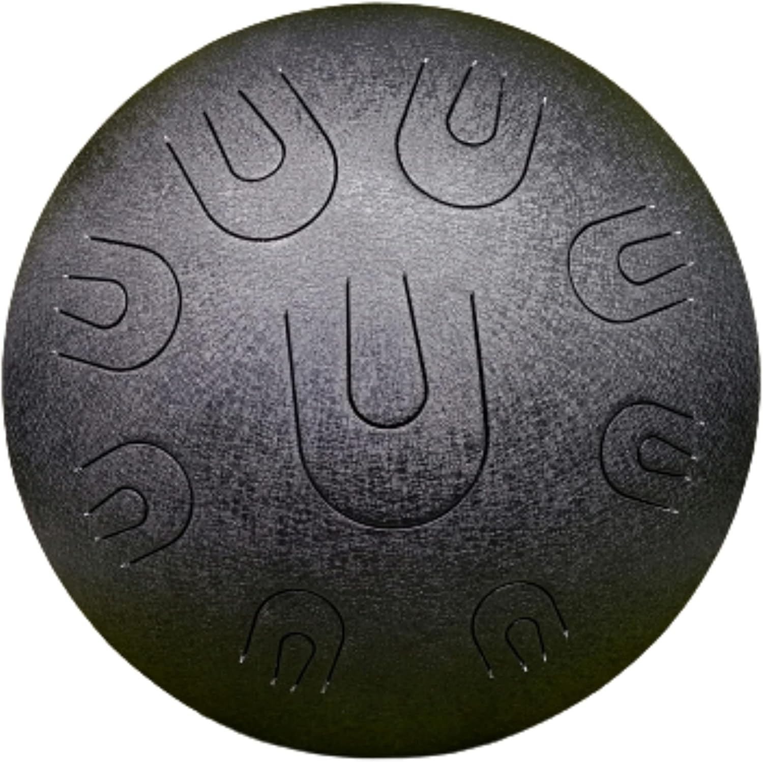 India Meets India 14.5" Steel Tongue Drum/Hand Pan Drum w/Nine Notes [BLACK], Percussion Steel Tongues Drum with Rope Decoration and Sling Bag to Carry the Drum