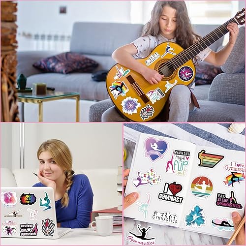 Miniatura 6 de Calcomanías de gimnasia, 100 unidades, regalos de gimnasia, regalos de gimnasia para niñas, calcomanías de gimnasia para botellas de agua,