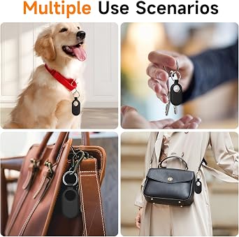 for Samsung Galaxy SmartTag2 Case, 4 Pack Protective Silicone Case for Galaxy Smart Tag 2 with Key Ring for Keys, Wallet, Luggage, Pets (Black/White/Dark Blue/Brown)