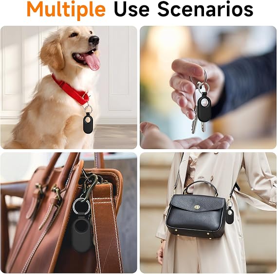 for Samsung Galaxy SmartTag2 Case, 4 Pack Protective Silicone Case for Galaxy Smart Tag 2 with Key Ring for Keys, Wallet, Luggage, Pets (Black/White/Dark Blue/Brown)