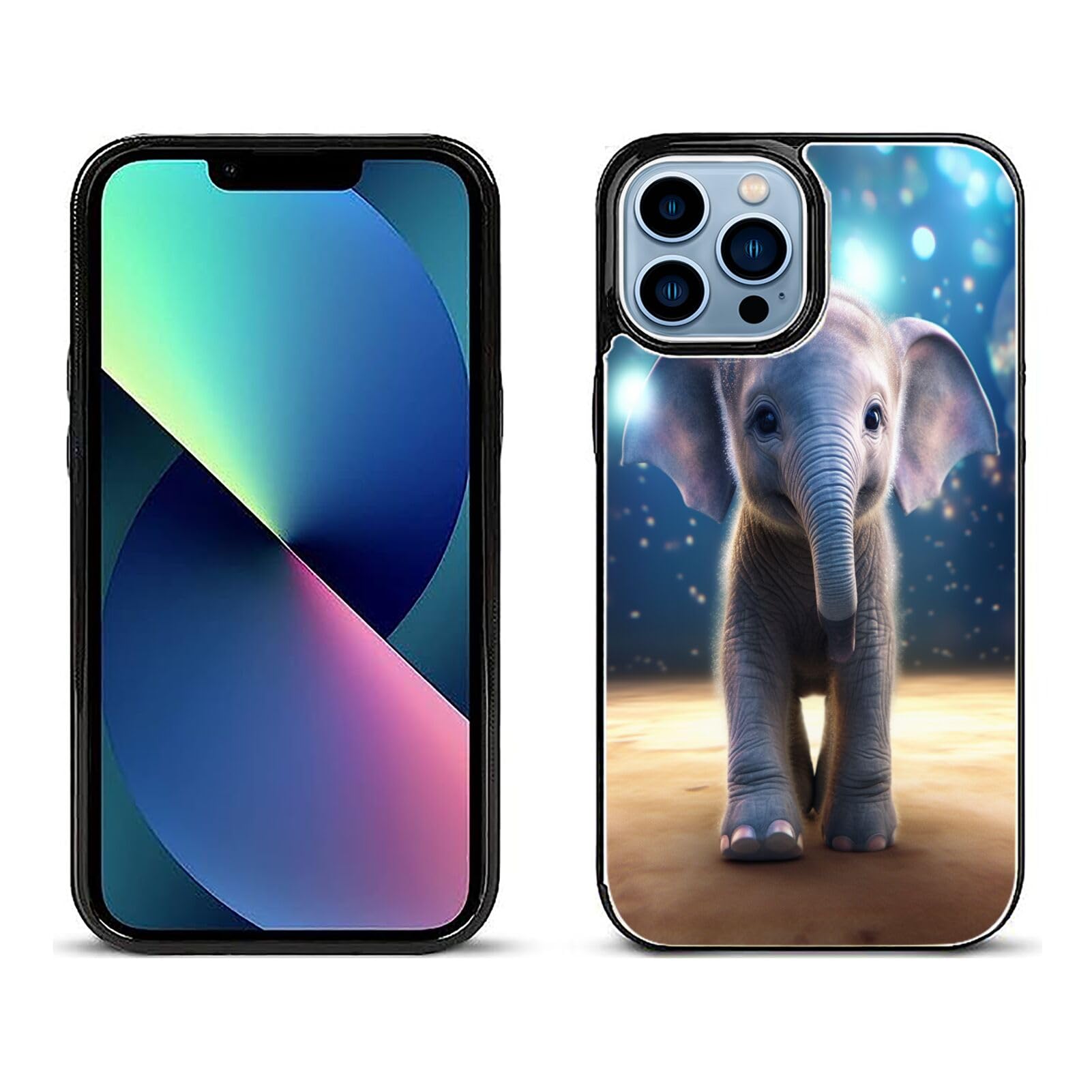 Elgzigok Card Wallet Phone Case for iPhone 13 Pro with Elephant-aa365 Pattern - Multi-Card Slots, Hands-Free Kickstand, Rugged Shockproof Protection, Magnetic Closure