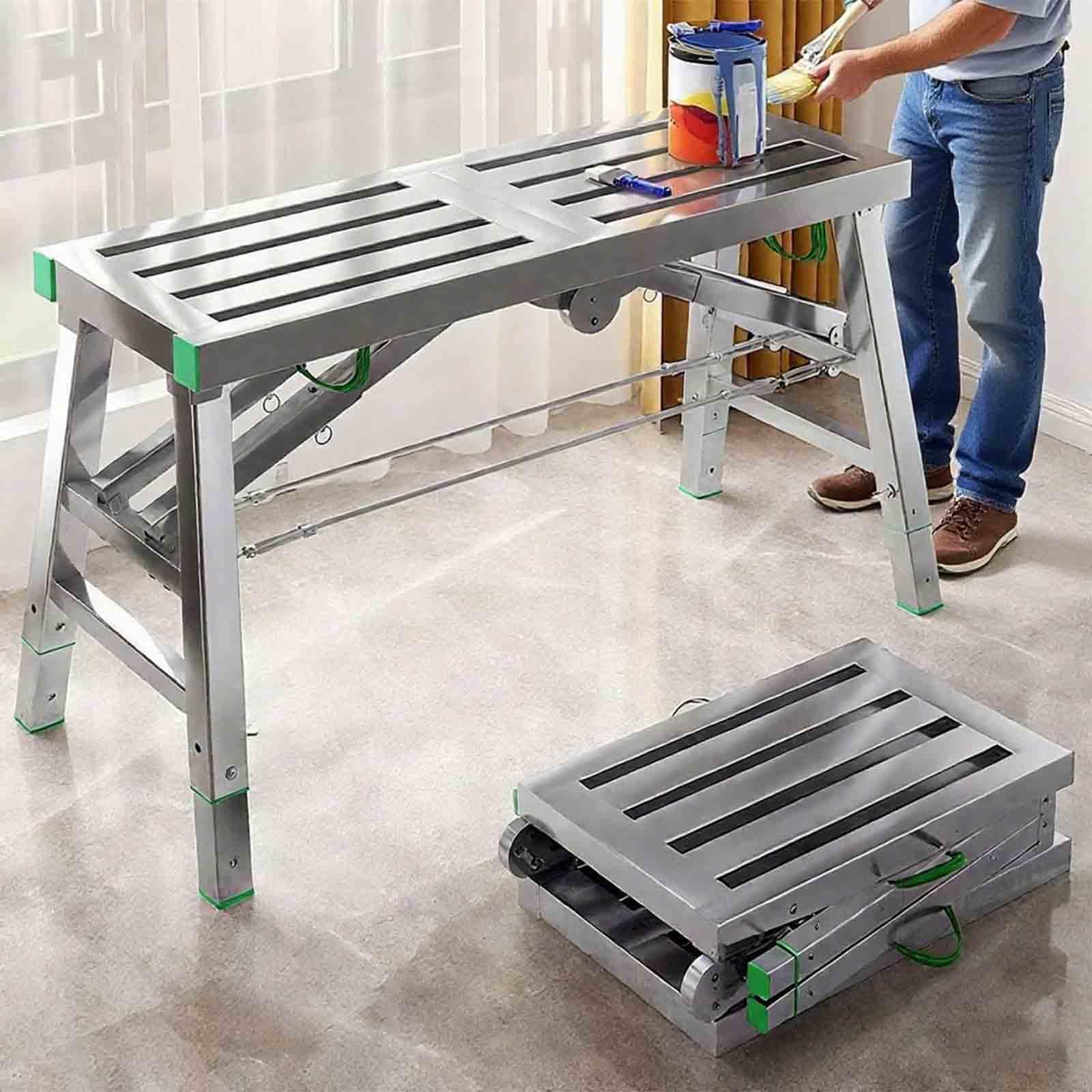 Plateforme de travail pliable et réglable en hauteur échafaudage portable 400kg