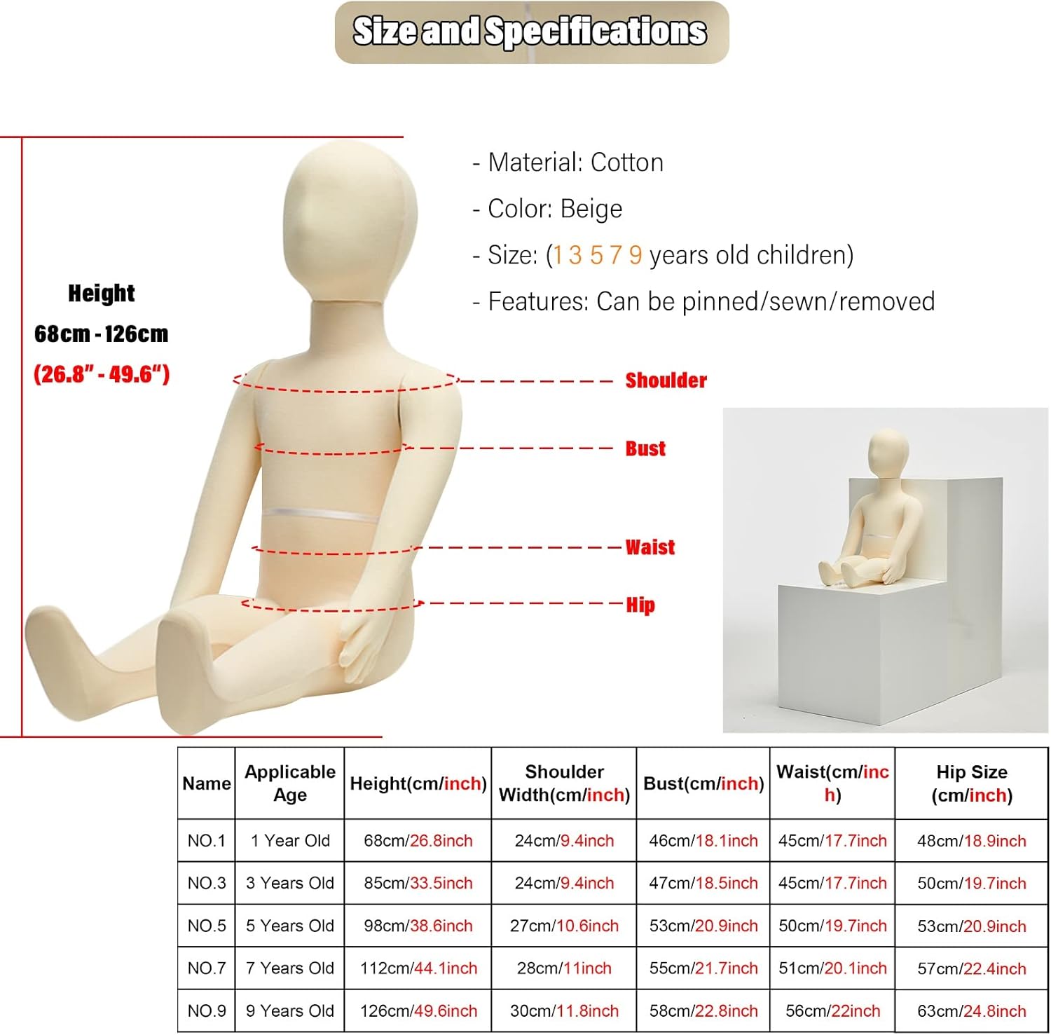 Foot Fixation Orthosis Reusable, Hinged Hip Knee Ankle Support for Thigh Leg Fracture Foot and Orthotics of Lower Limbs Knee Ankle (9 Years Old Tall 126cm)-9 Years Old Tall 126cm