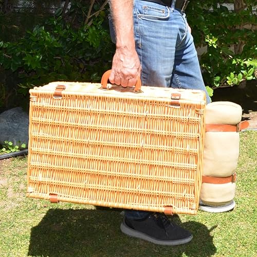 Miniatura 14 de Picnic at Ascot Dorset - Cesta de picnic estilo inglés con servicio para 4, juego de café y manta - Santa Cruz Wicker with Santa Cruz