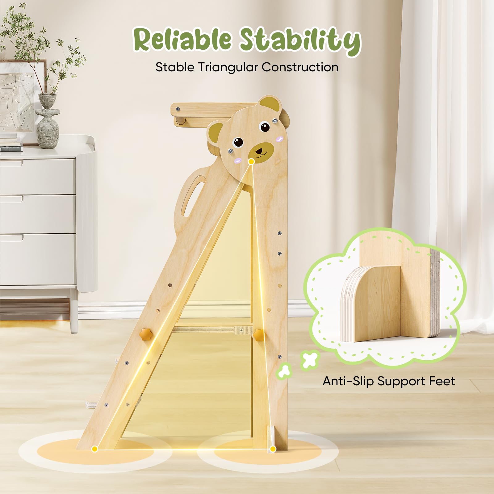 Helangel Torre montessoriana pieghevole per bambini,Montessori Learning Tower Rregolabile in Altezza di età superiore18 mesi bambini per Montessori Learning Cucina in legno naturale(legno aggiornato)