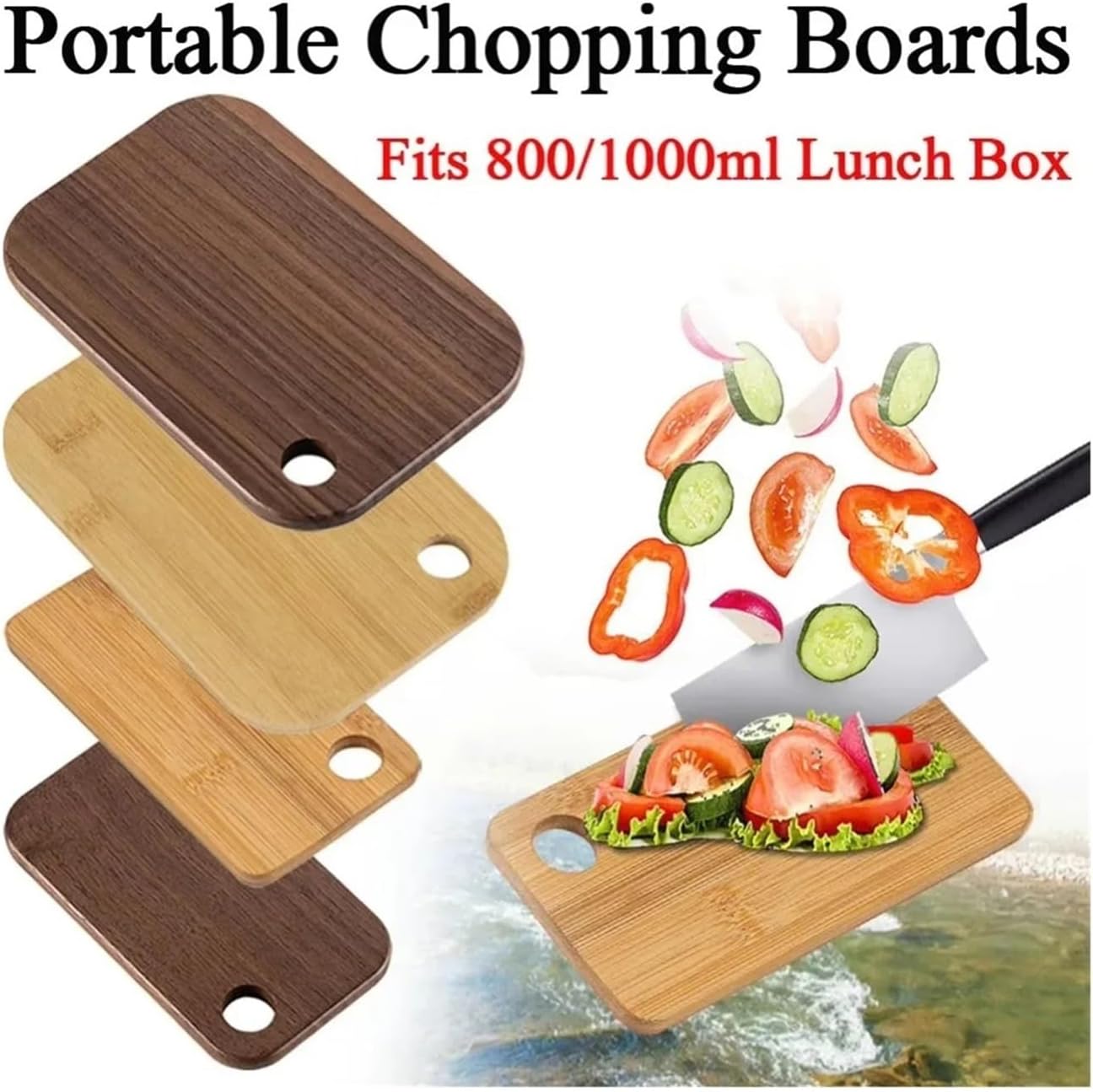 木製アウトドアカッティングボード ウォールナット 両面フルーツカッティングボード ポータブルキャンプキッチン用品 800/1000m
