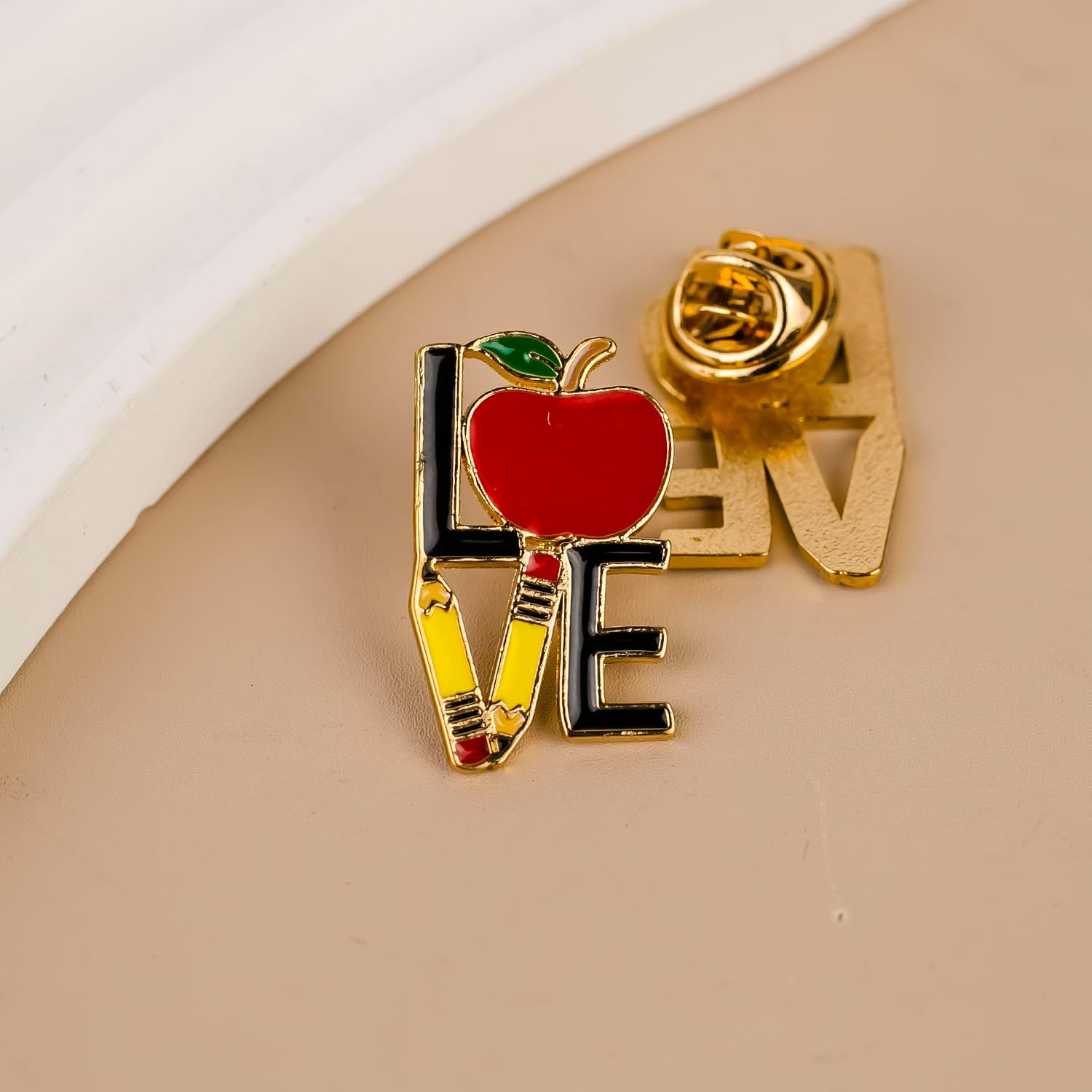Teacher Love Apple & Pencil School Enamel Pin, Educator Appreciation Pin Brooch, Teaching Education Brooch Badge, Thank You Teacher Gift Lapel Badges, Cute School Gift For Educator School Staff, Education Pride Jewelry Accessories image 5