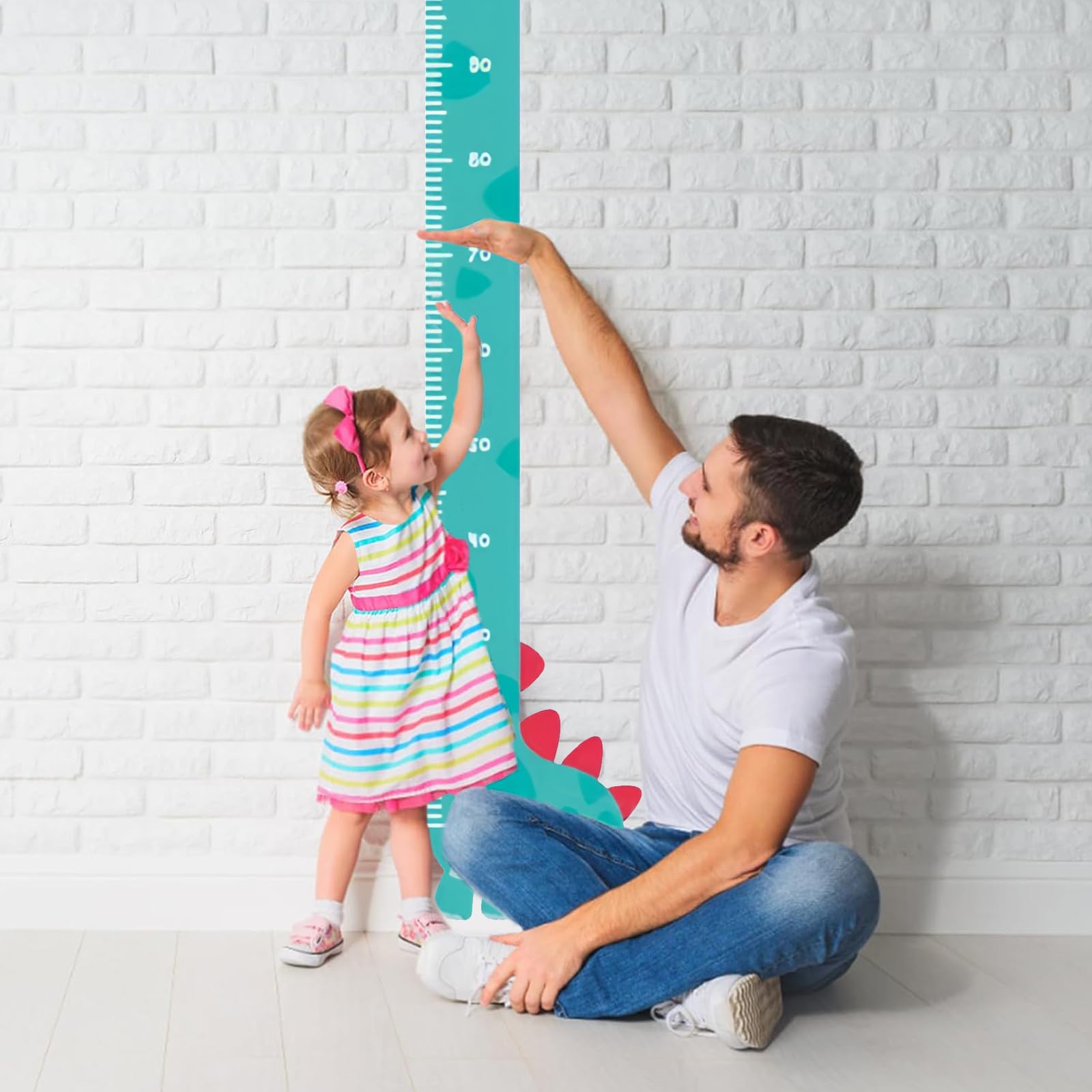 Metro Bambini Adesivi da Parete per Cameretta Bambino con Penna e Righello