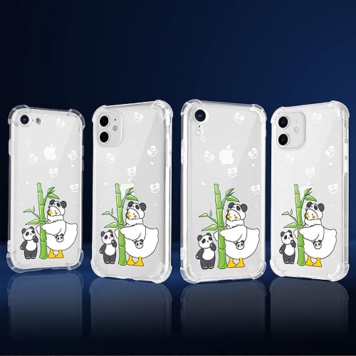 Miniatura 7 de Bonita funda con patrón de panda para iPhone 11, ultrafina, suave, transparente, a prueba de golpes, para hombre y mujer, diseño estético de pato,