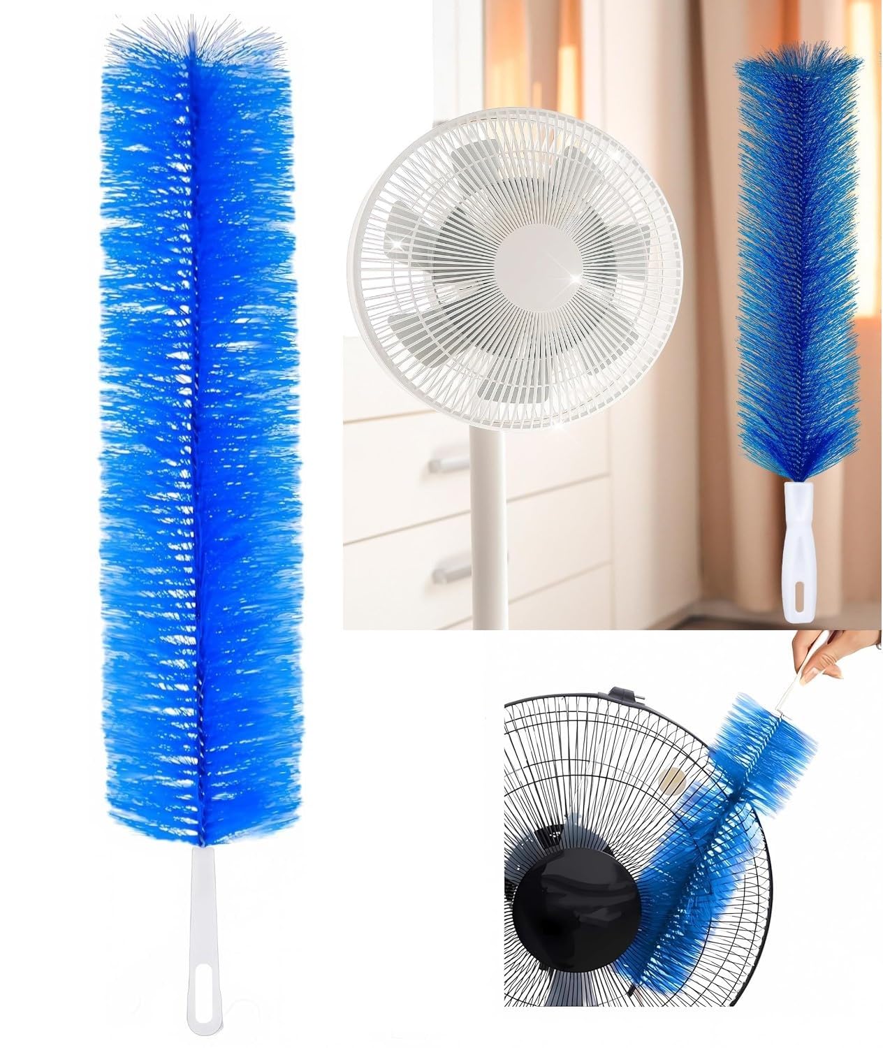 Fan Dusting Brush,Bendable Dusting Brush,Microfiber Dust Collector,Fan Dusting Brush Cleaning Duster,Fan Cleaning Brushes (Multi Color)-image-13