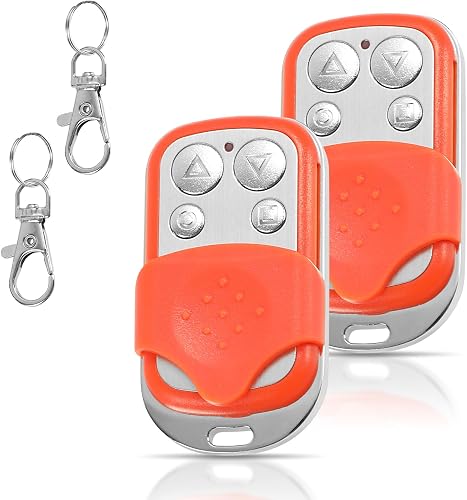 Fiqops Lot de 2 motorisations pour portail coulissant - Télécommande de 50 m - Avec 4 fonctions de boutons - Avec œillet - Commande radio pour ouverture de portail