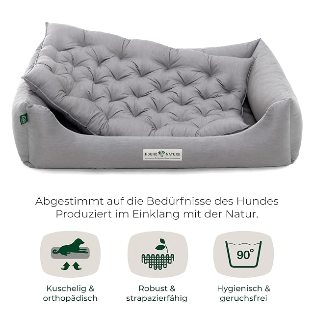 Foto 2 de 8 de HOUND & NATURE Cama ortopédica para perros Zermatt, talla XXL para perros muy grandes con borde alto, sofá…