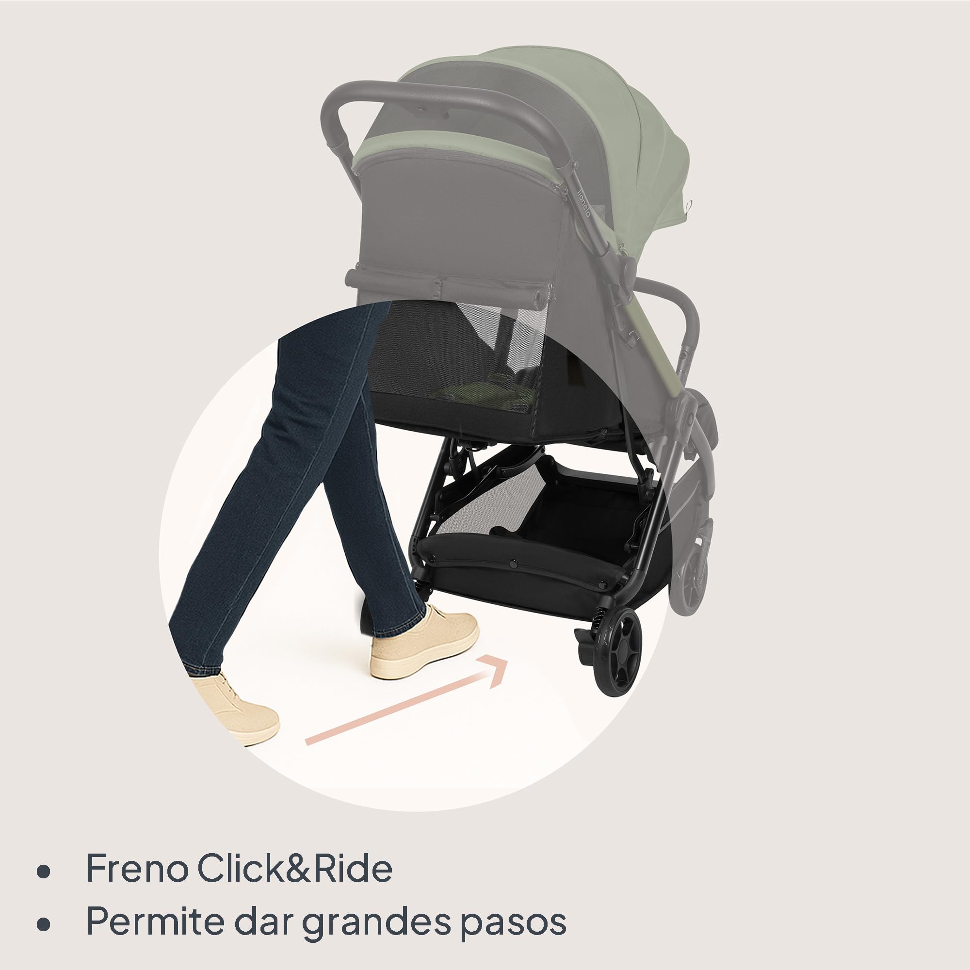 LIONELO Julie Air Carrito Bebe hasta 22 kg de 6 m a 4 años Para Avión Ruedas Giratorias 360° Suspensión Plegable con una Sola Mano Respaldo Ajustable Capota UPF50+, Ligero