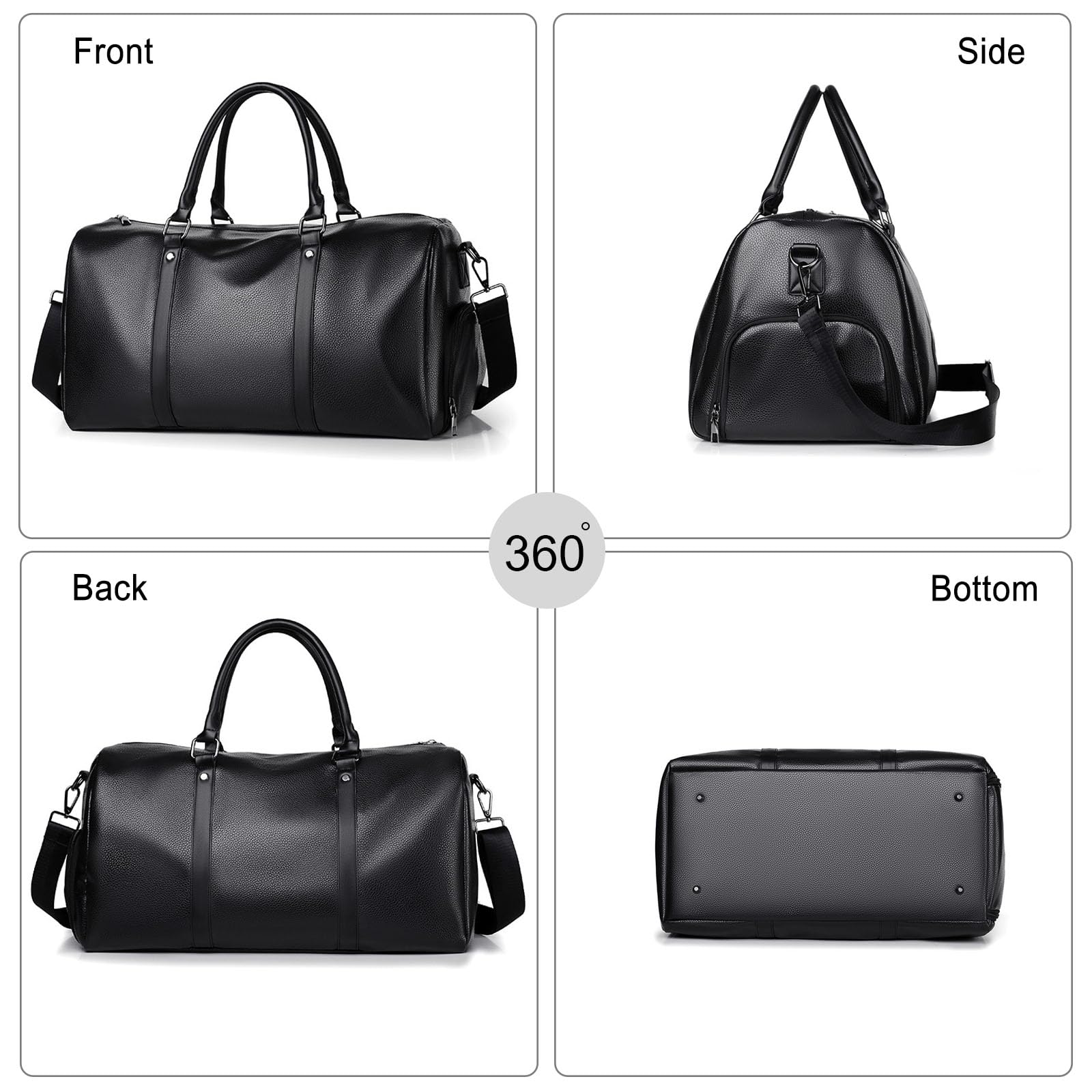 FANDARE Borsoni Donna Uomo Borsone da Viaggio Bagaglio a Mano Borsone da Cabinada Viaggio con Scomparto per le Scarpe Borsa Sportiva Borsone da Palestra Borsa da Weekend Impermeabile Pelle Tote Bag