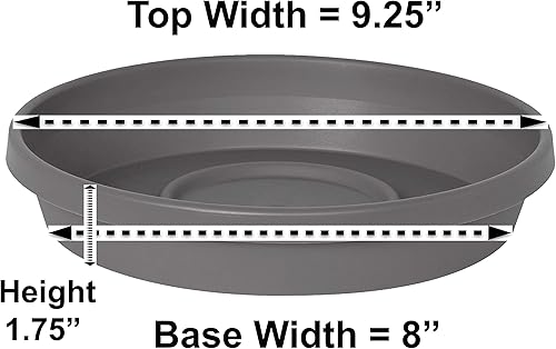 Vista 19 de Bloem Bandeja de platillo de resina Terra: 9.25 pulgadas de ancho inferior - marrón chocolate - mate, duradera, fondo acanalado