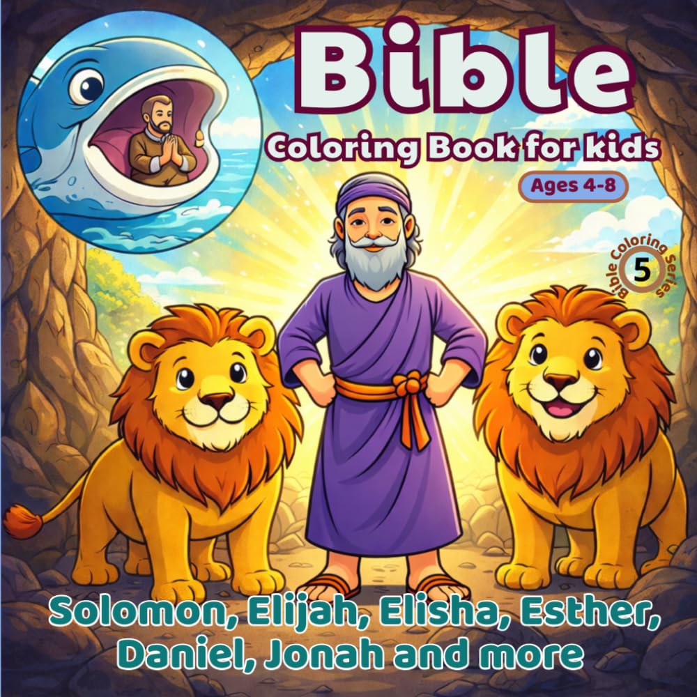 Bible Coloring Book for Kids Ages 4–8: 42 Easy Bible Coloring Pages with Solomon, Elijah, Elisha, Esther, Daniel, Jonah and Bible Heroes | Bold Christian Coloring Book (Little Lights Bible Coloring)