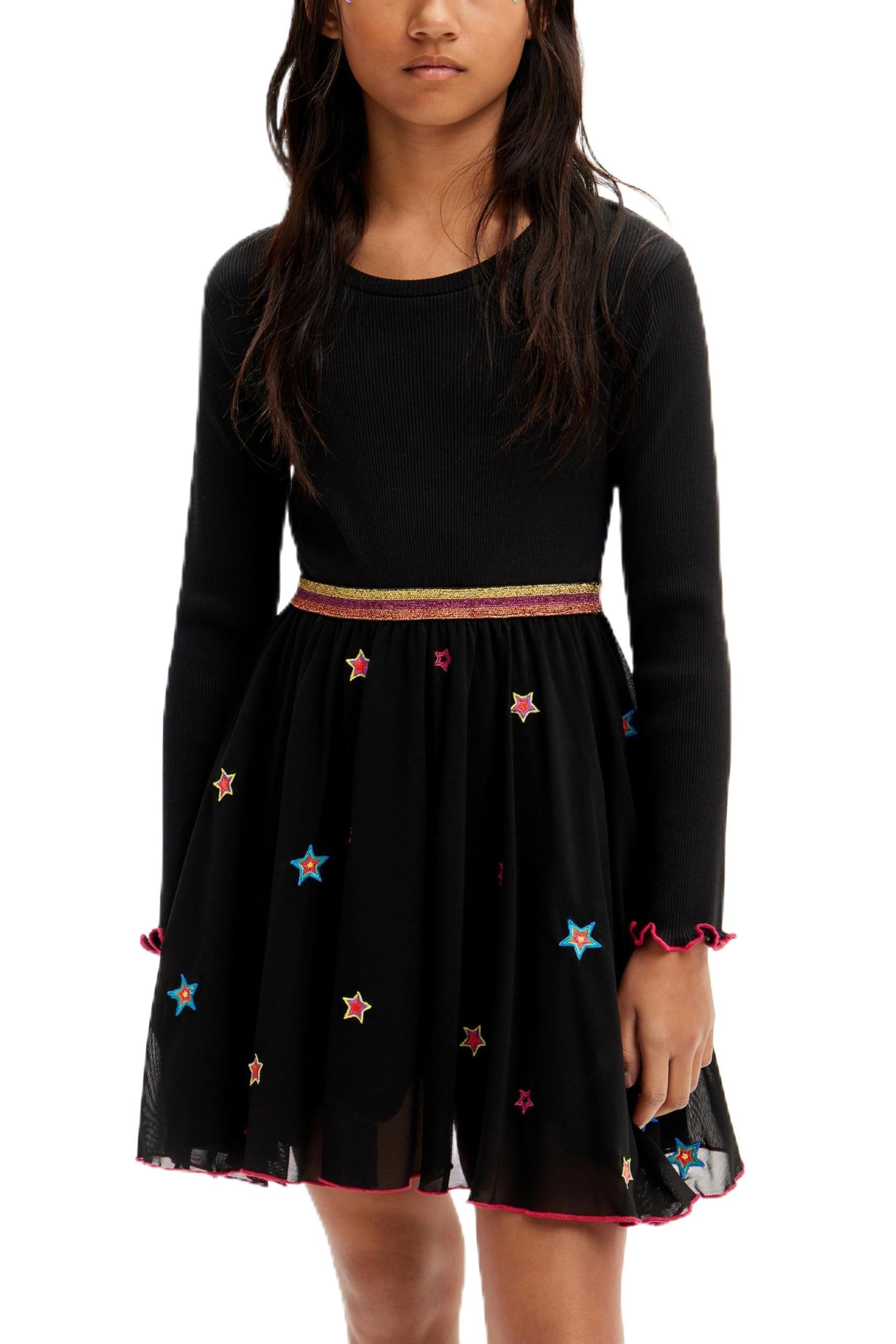 Desigual Sukienka Dziewczynki Girl Knit Dress Long Sleeve