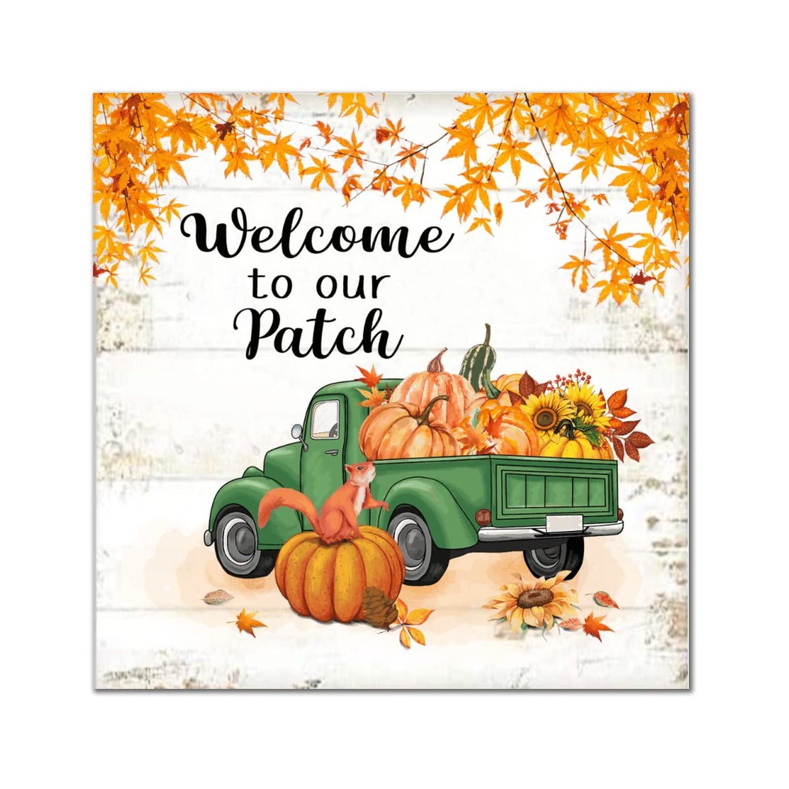 Panneau en bois Welcome to Our Patch aux finitions soignées
