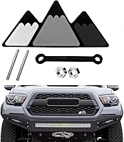 Vista 1 de Emblema de coche tricolor para malla dorada, emblemas e insignias de automóvil impermeables con diseño de montaña triangular, insignias de automóvil