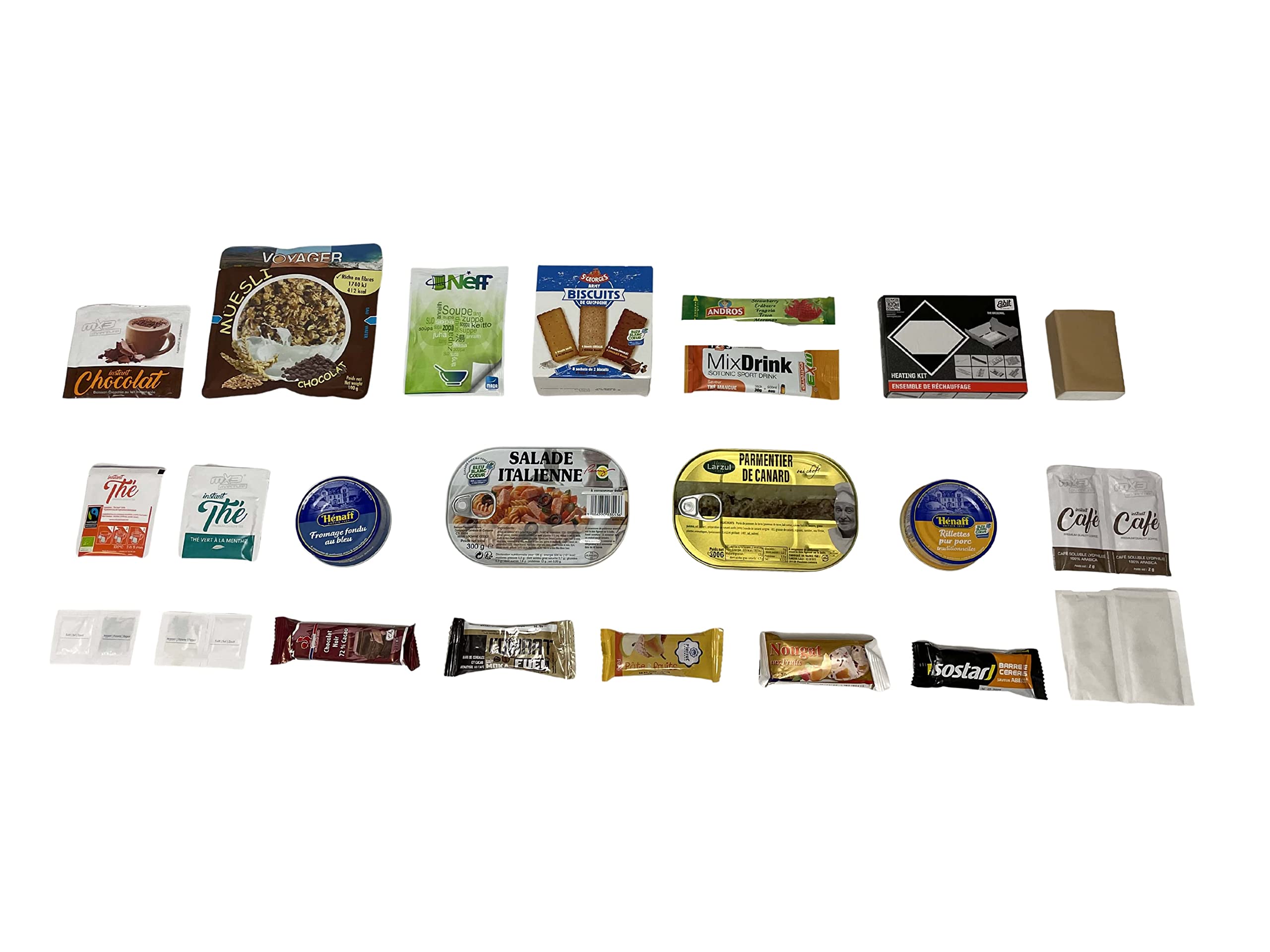 Pack de rations MRE 24h armée française menu 10