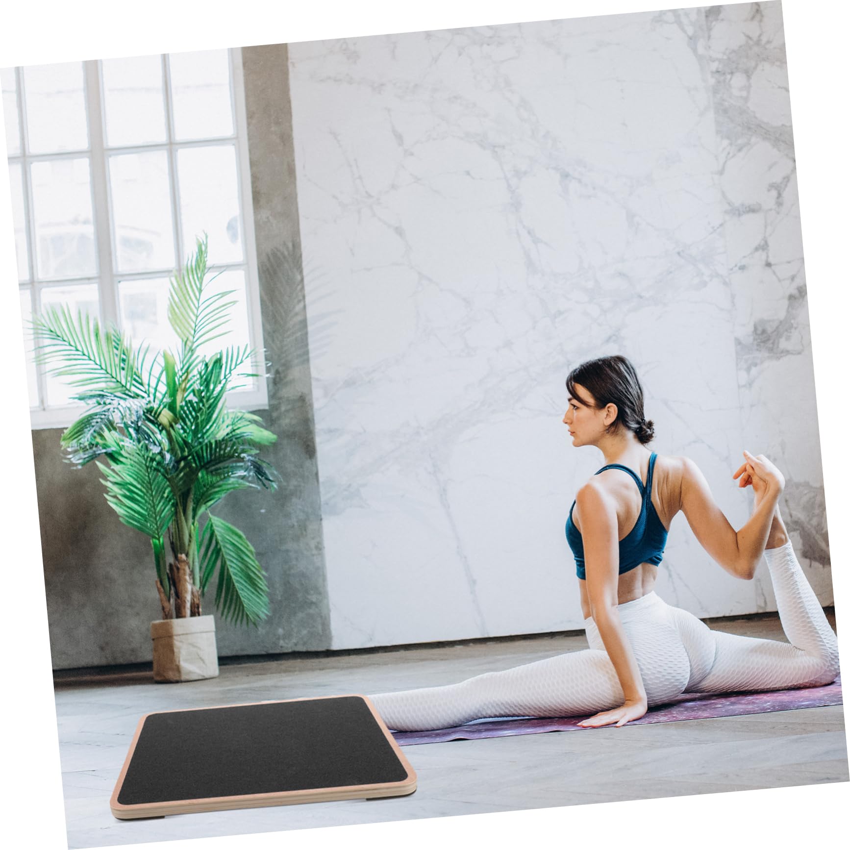 ibasenice Balance Board Quadrata per Adulti per Allenamento e Coordinazione Piattaforma Stabile per Esercizi Fitness e Yoga