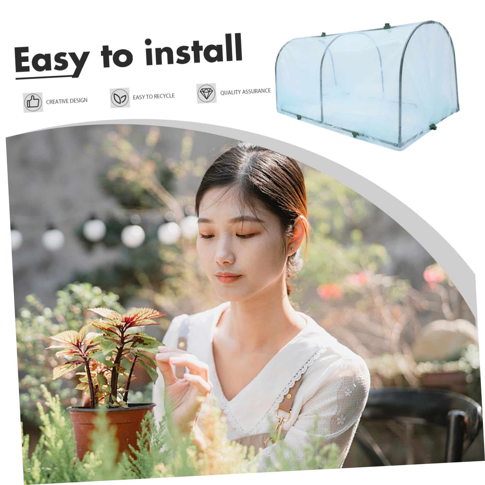 POPETPOP Kit de Invernadero Soporte de Hierro, Cubierta de PP, Aislamiento Térmico y Protección contra Lluvia y Viento para Jardín Exterior